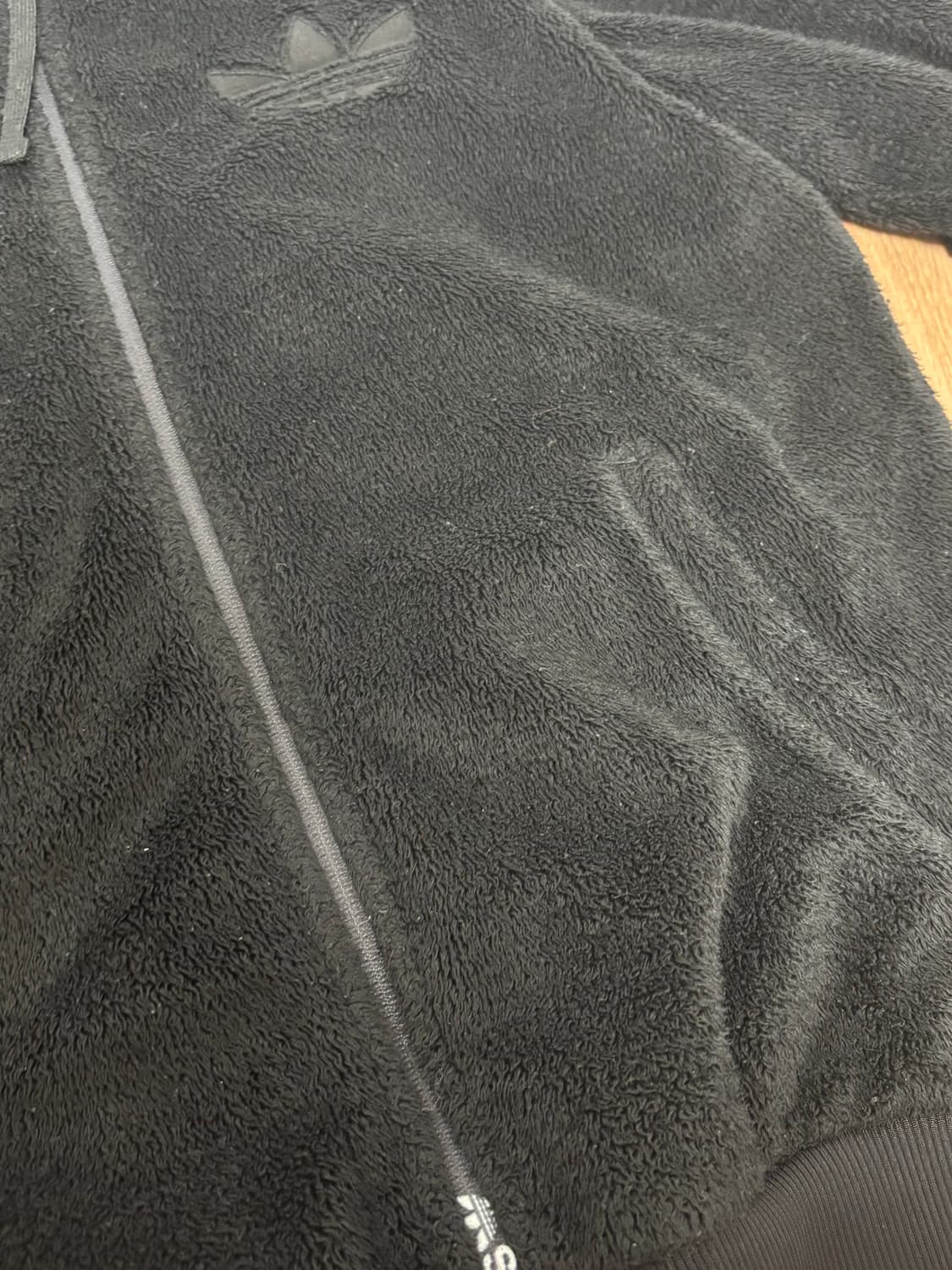 아디다스 아디 빅로고 블랙 카모 털 후리스 플리스 후드집업 후집 상품이미지4