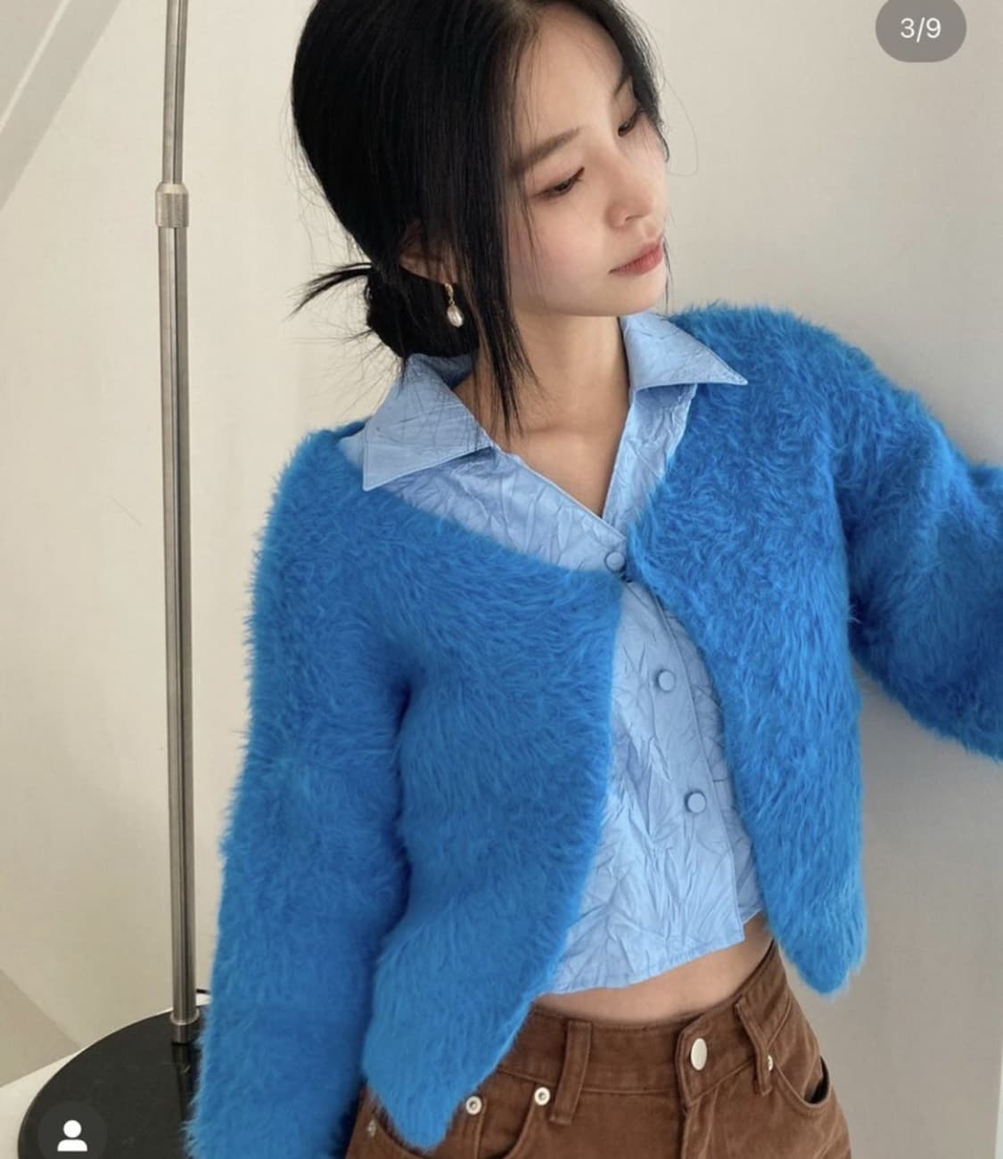 헤더먼트 테디 가디건 로얄 블루 상품이미지7