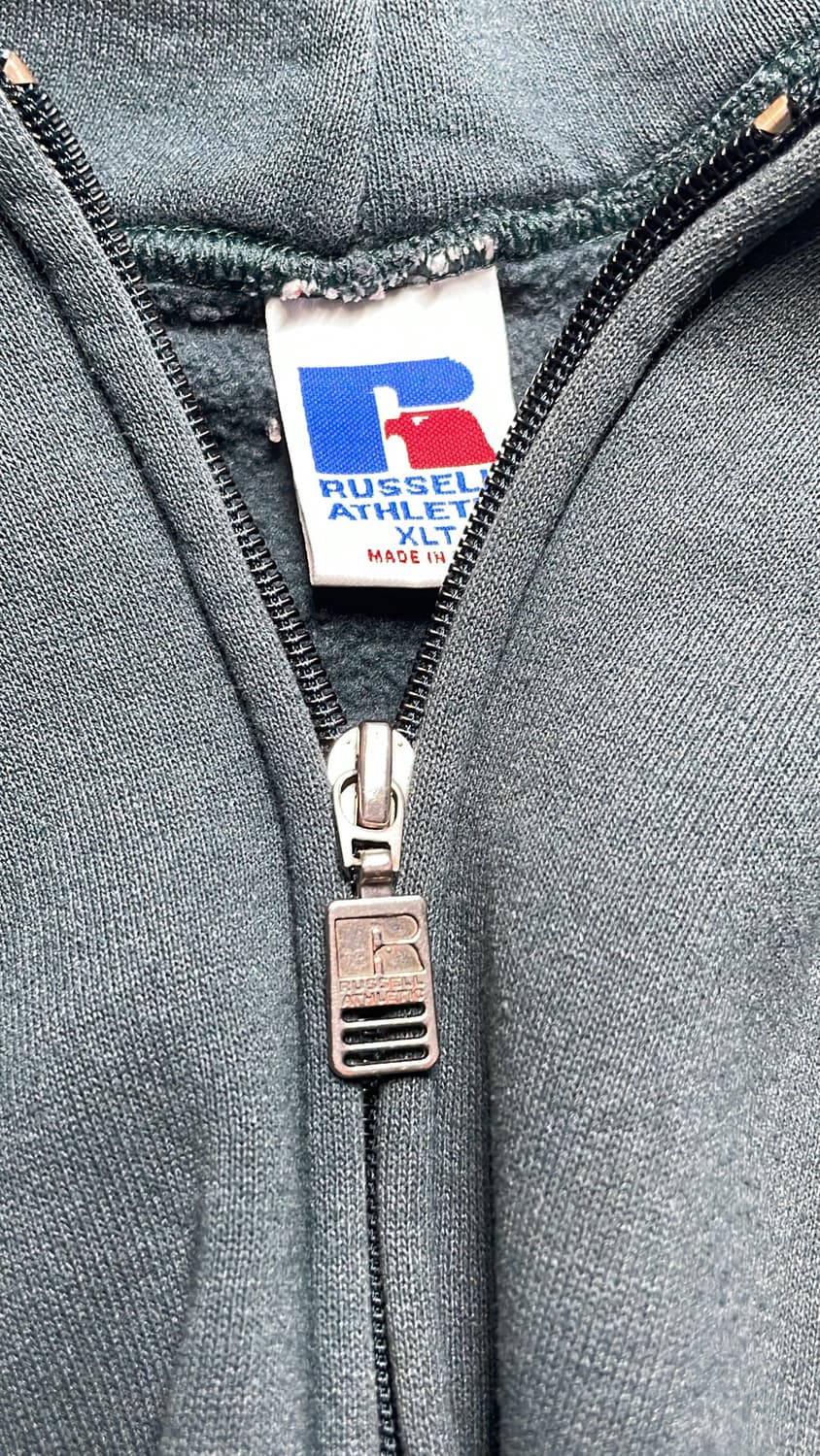 90‘s usa 러셀 후드집업 다크그린 상품이미지4