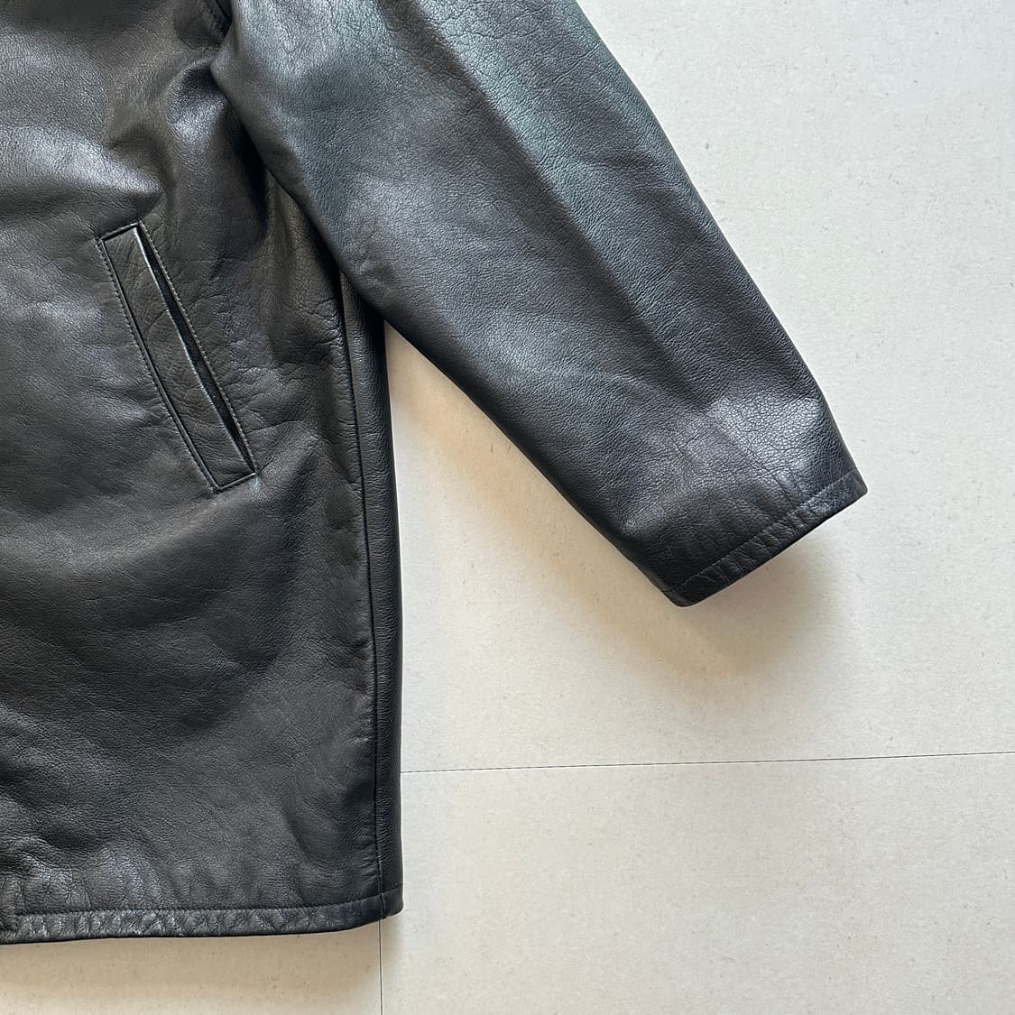 요지야마모토 A.A.R 소가죽 미니멀 레더코트 (M) 상품이미지3