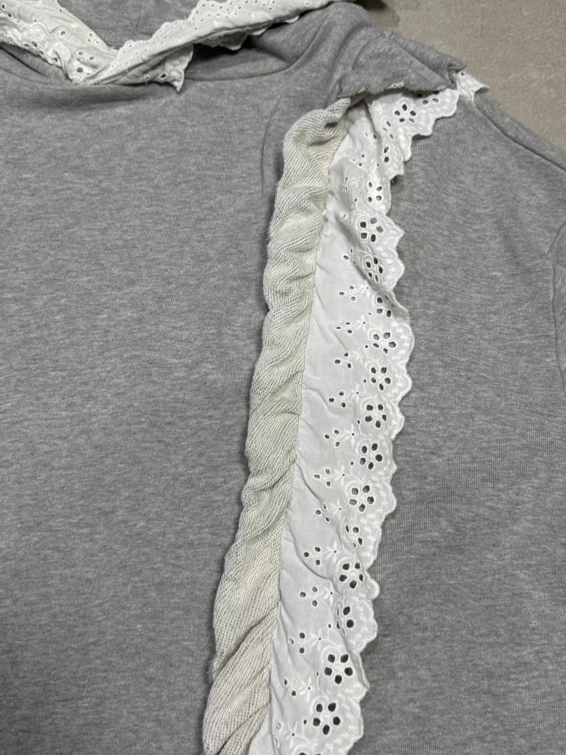 캔디스트리퍼 아카이브 천사 프릴 레이스 디테일 후드티 상품이미지4