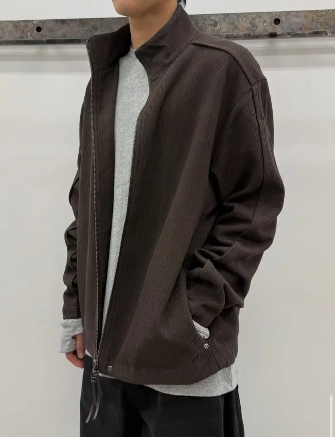 택 안뗀 새제품) ETCE 베이스 풀 집업 니트 브라운 M 상품이미지1