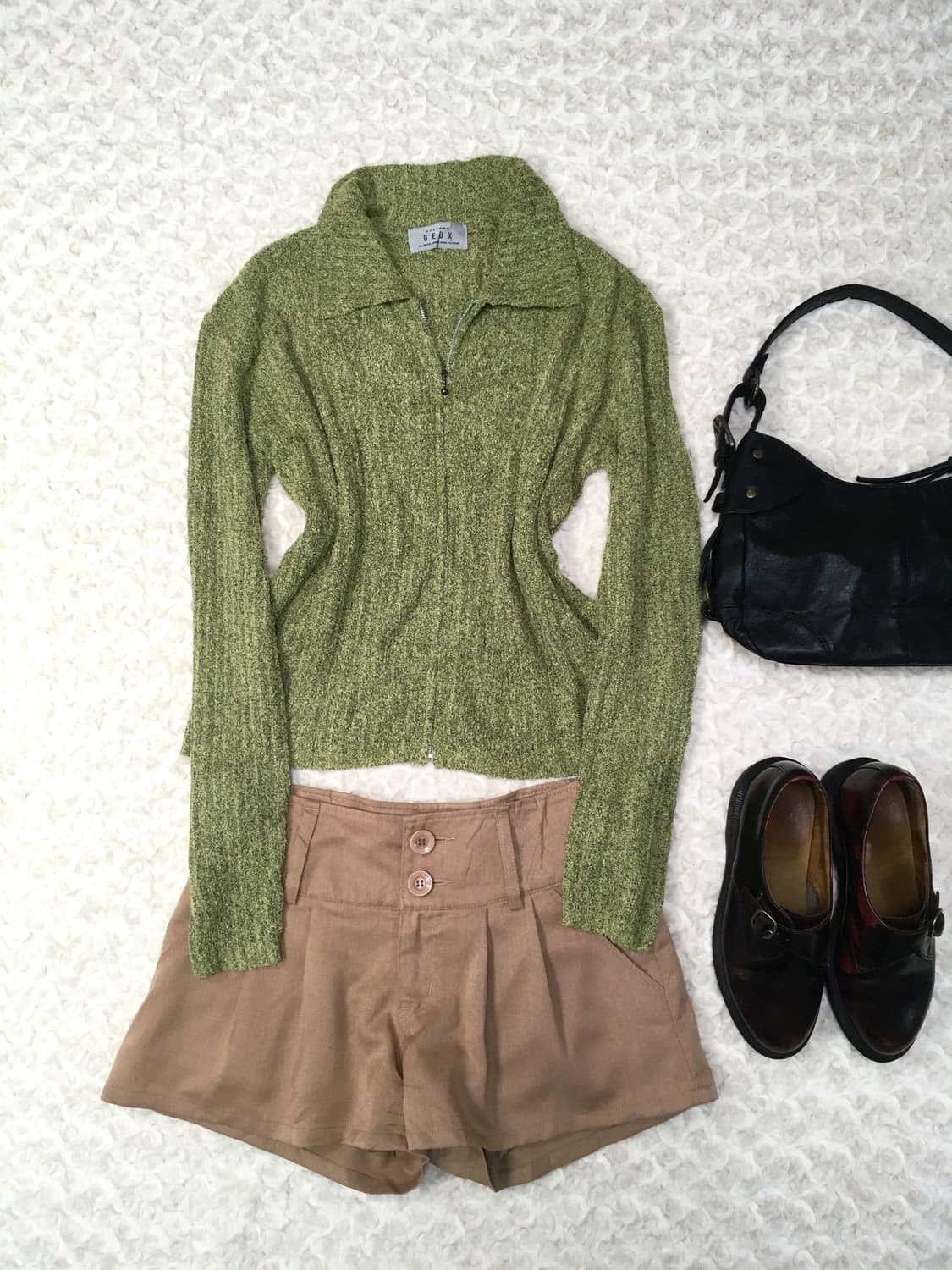 jpn vintage bokashi green knit zipup 상품이미지5