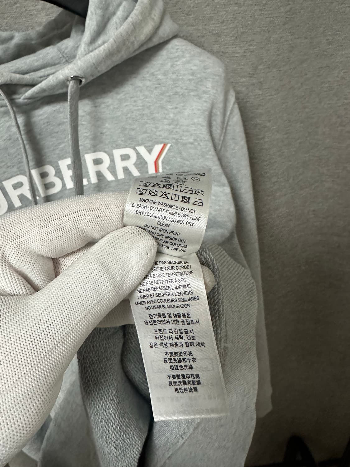 (M) 버버리 레터링로고 후드티 그레이 상품이미지6