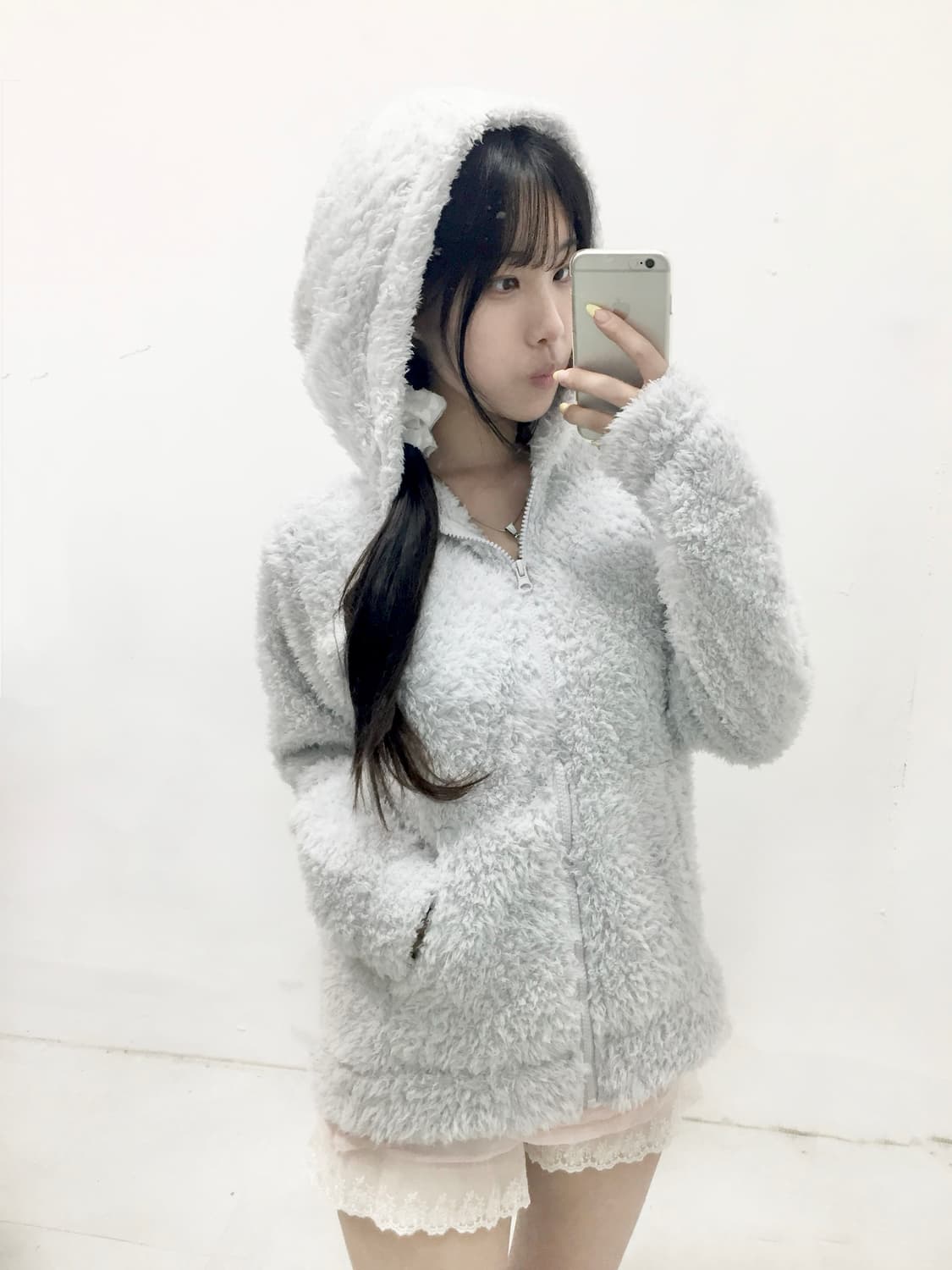 연보라 폭닥 후드집업 상품이미지1