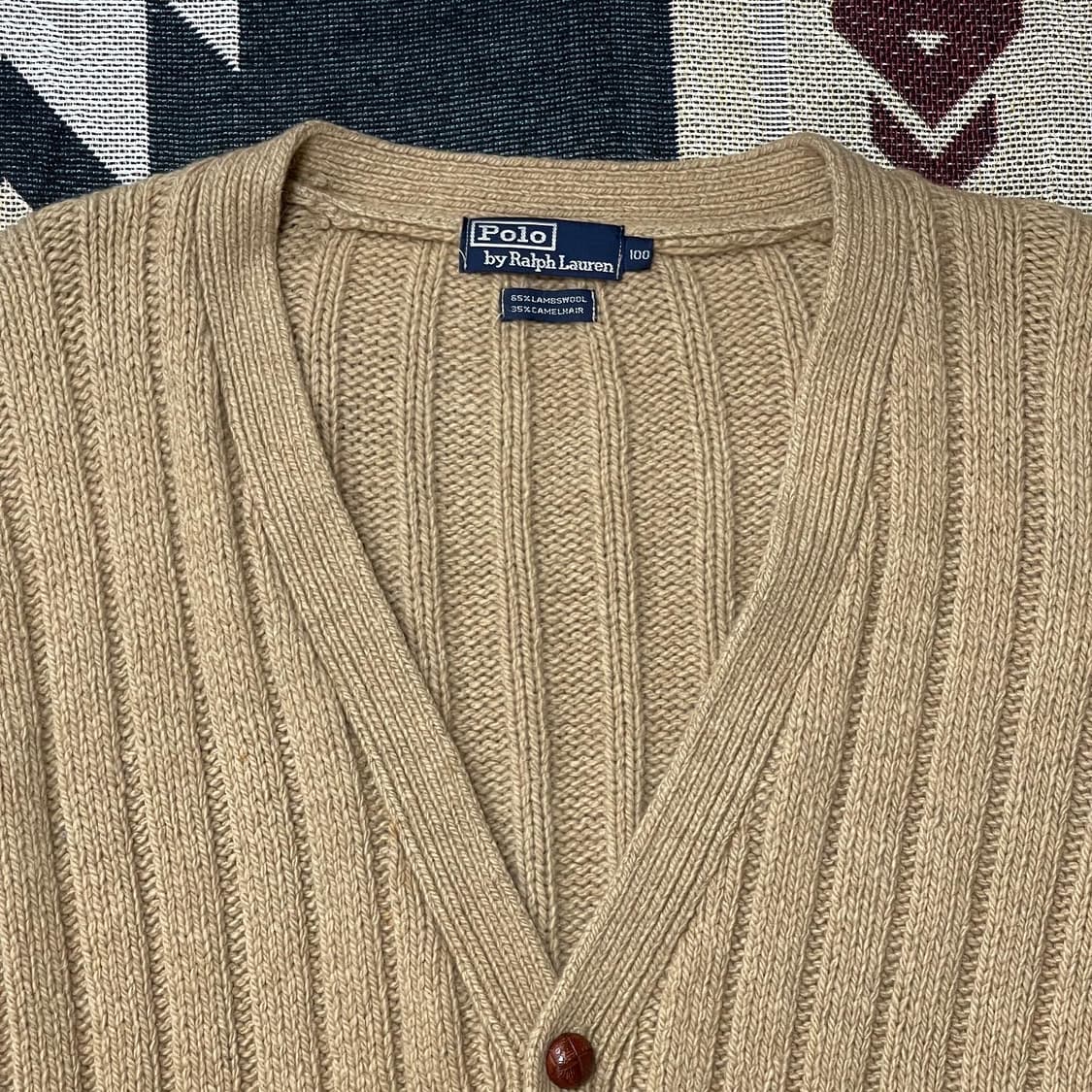 폴로랄프로렌 카멜헤어 가디건 빈티지 램스울 니트자켓 상품이미지2