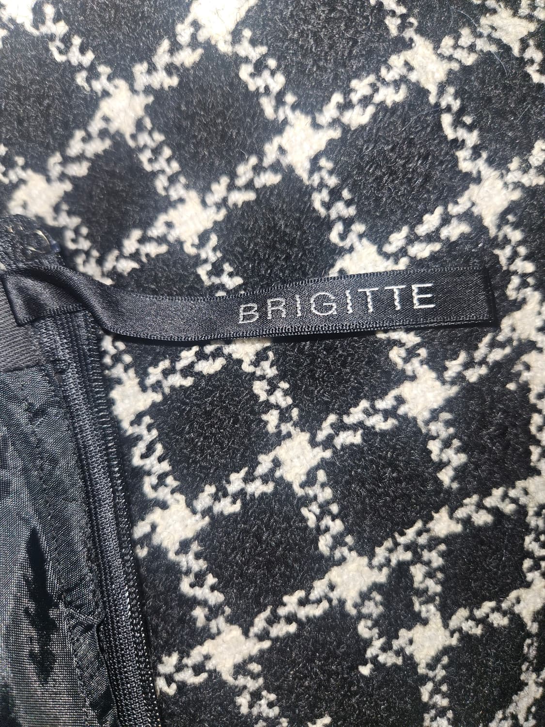 brigitte 빈티지 화이트 앤 블랙 모직 스커트 상품이미지3