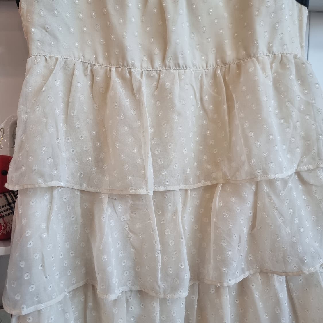 블랙 배색 크림 도트 쉬폰 캉캉 원피스 상품이미지2