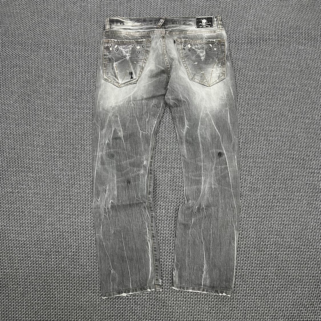 빈티지 워싱 스터드 데님팬츠 상품이미지1