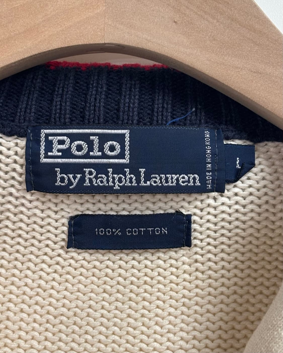 Polo 폴로 랄프로렌 테니스로고 카라배색 아이보리 반집업 상품이미지5