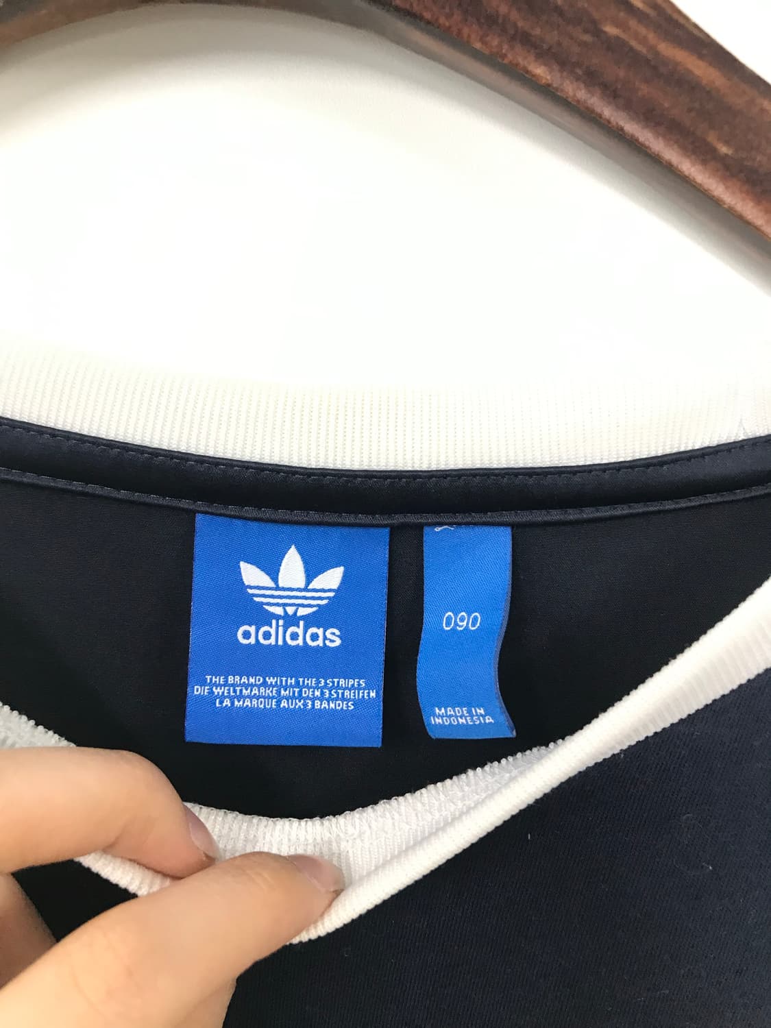 아디다스 3s 네이비 반팔 링거 티셔츠 상품이미지7