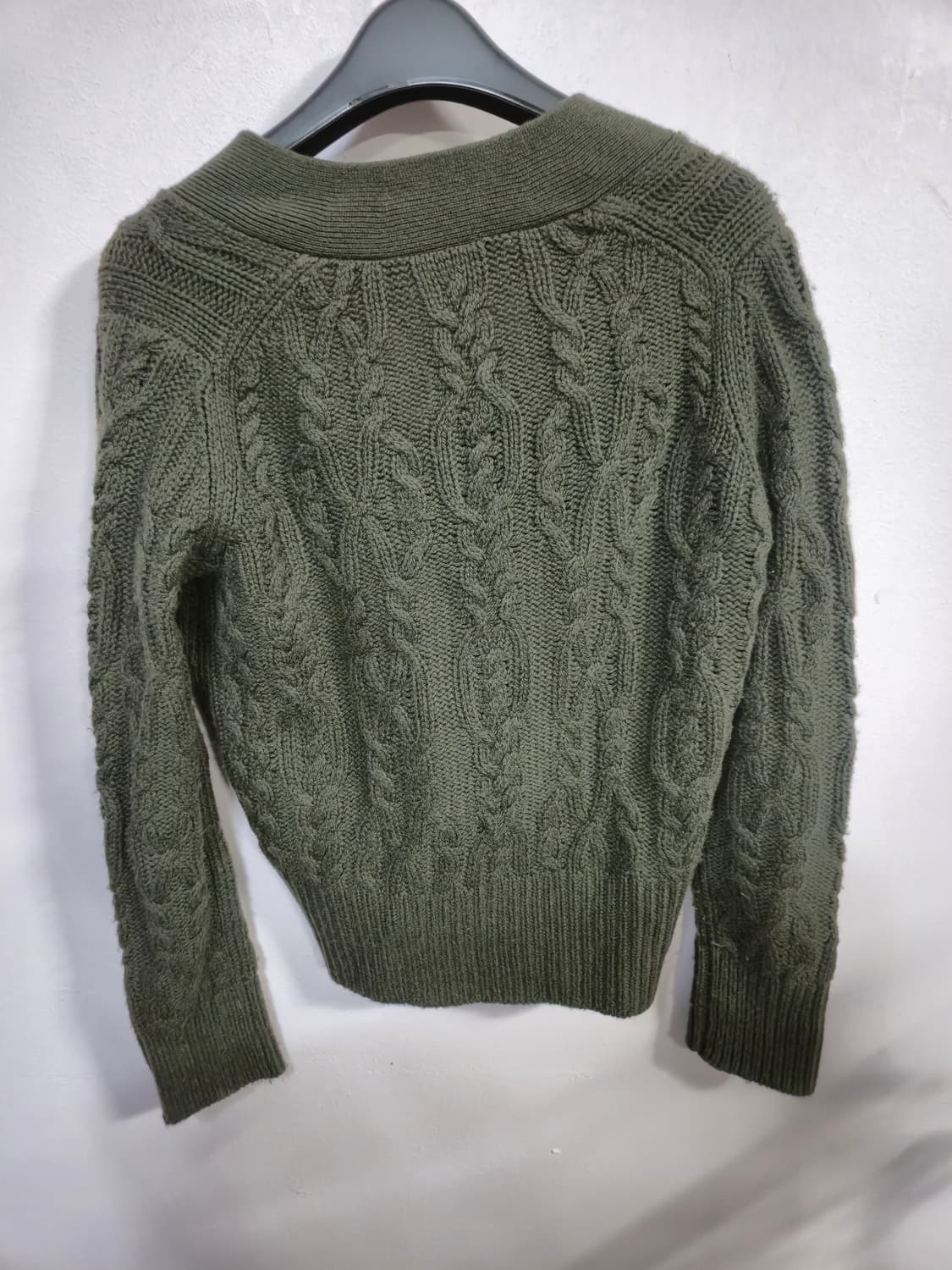 빈스 케이블 니트 가디건 카키 상품이미지3