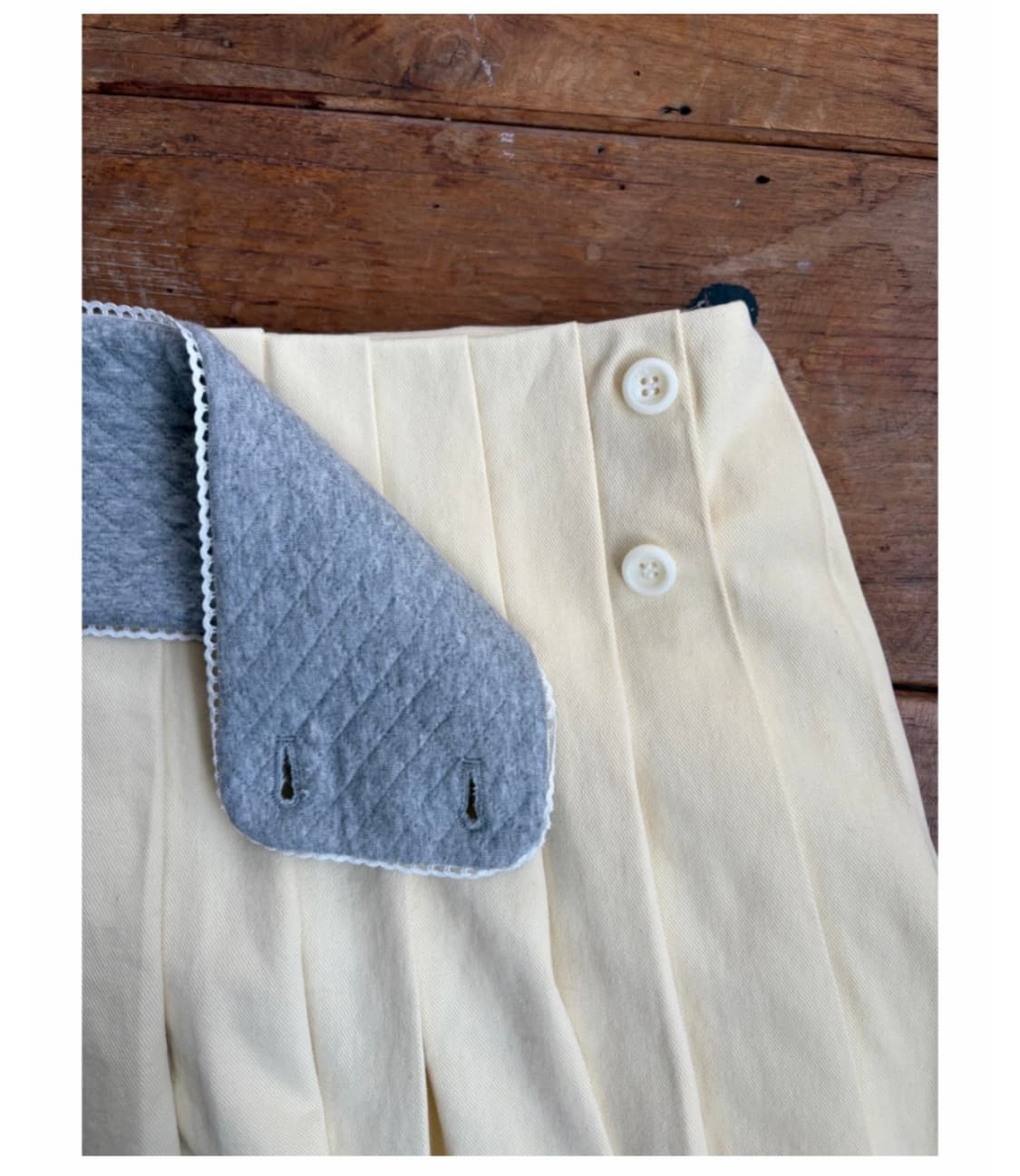 오스하이 밴드 플리츠 스커트 베이비옐로우 상품이미지4