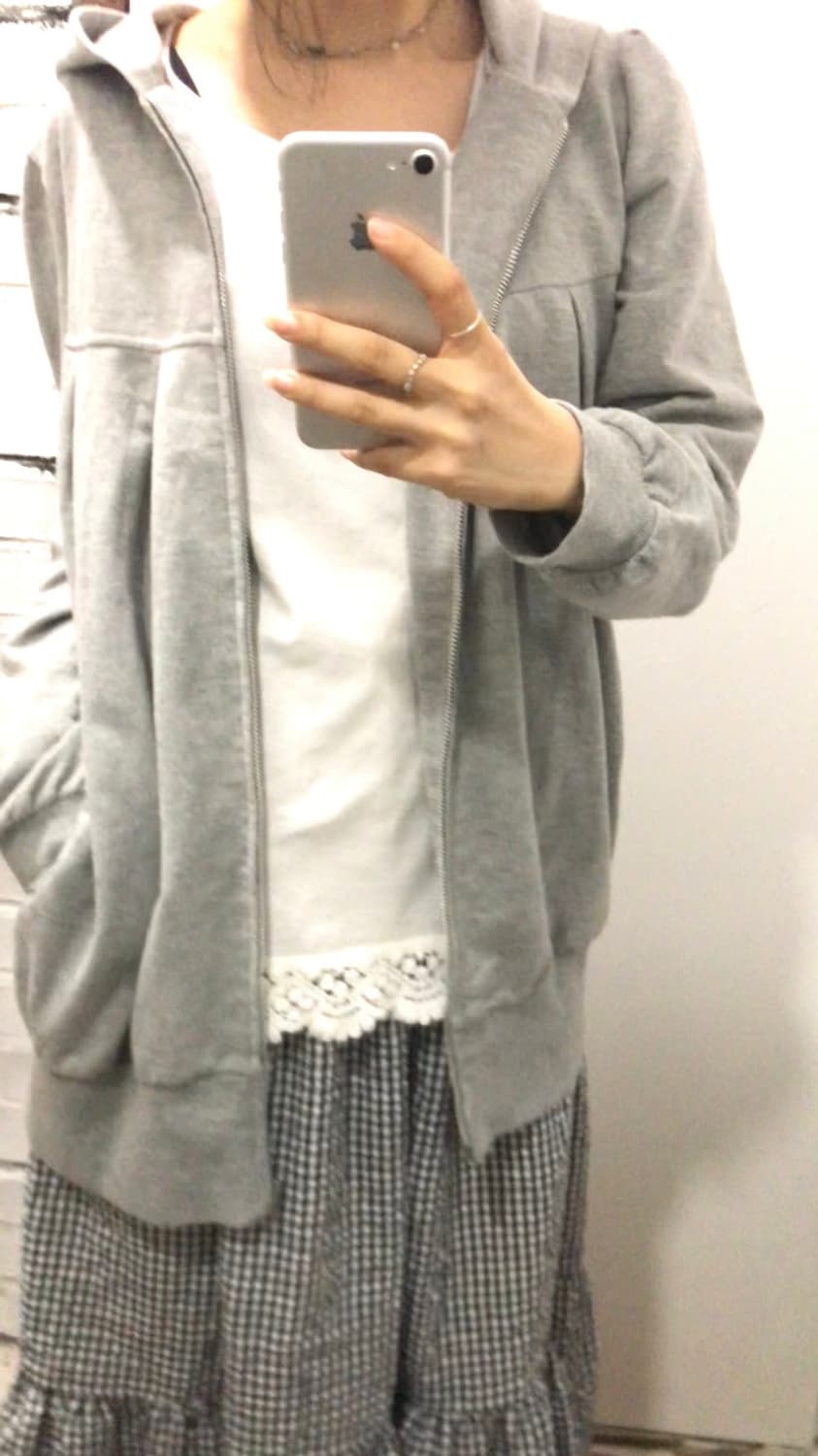 핀턱 롱 후드집업 상품이미지2