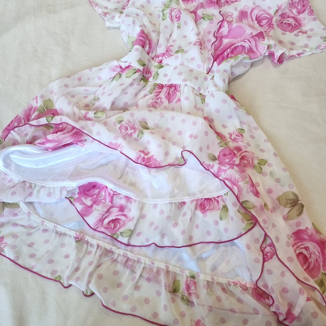 MARS(마즈) Sugar Gloss(슈가글로스) 핑크 로즈 쉬폰 원피 상품이미지2