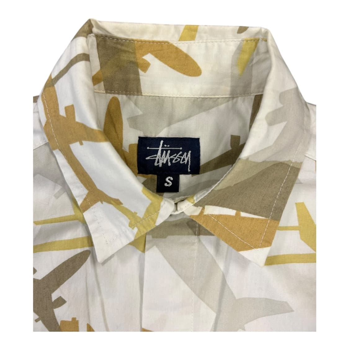 S) 스투시 00s USA 항공기 올오버 패턴 셔츠 TS-048 상품이미지3
