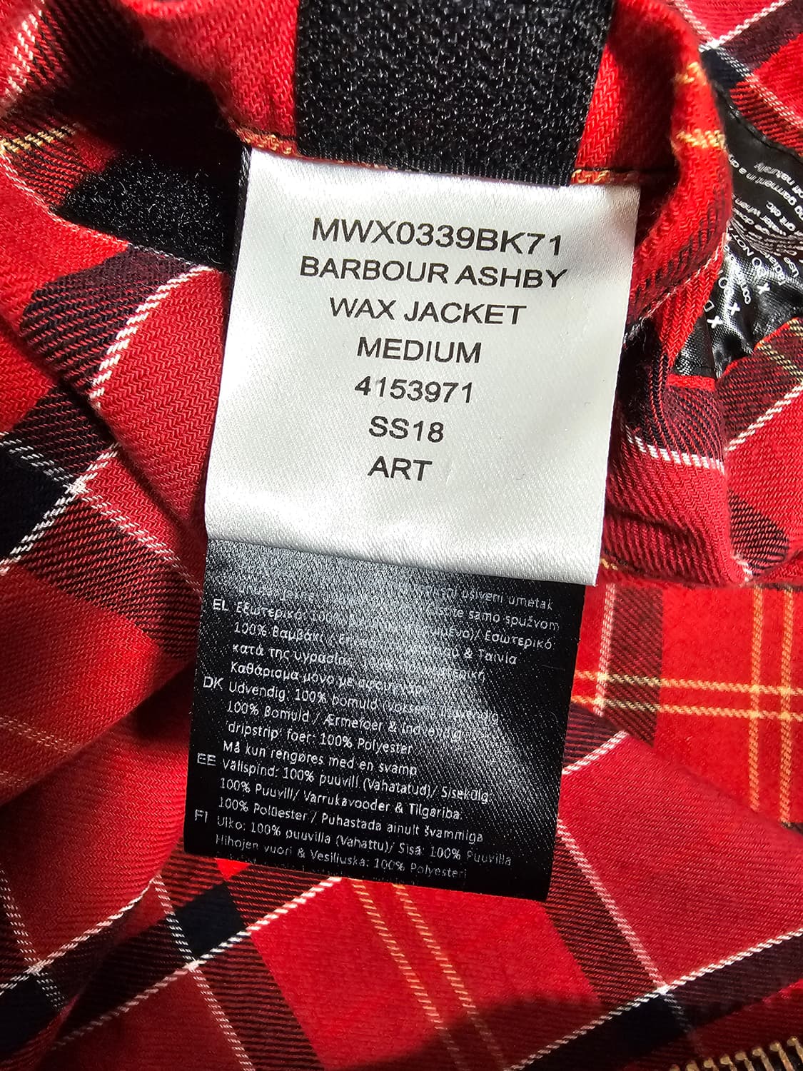 바버 애쉬비 왁스자켓 M 상품이미지5