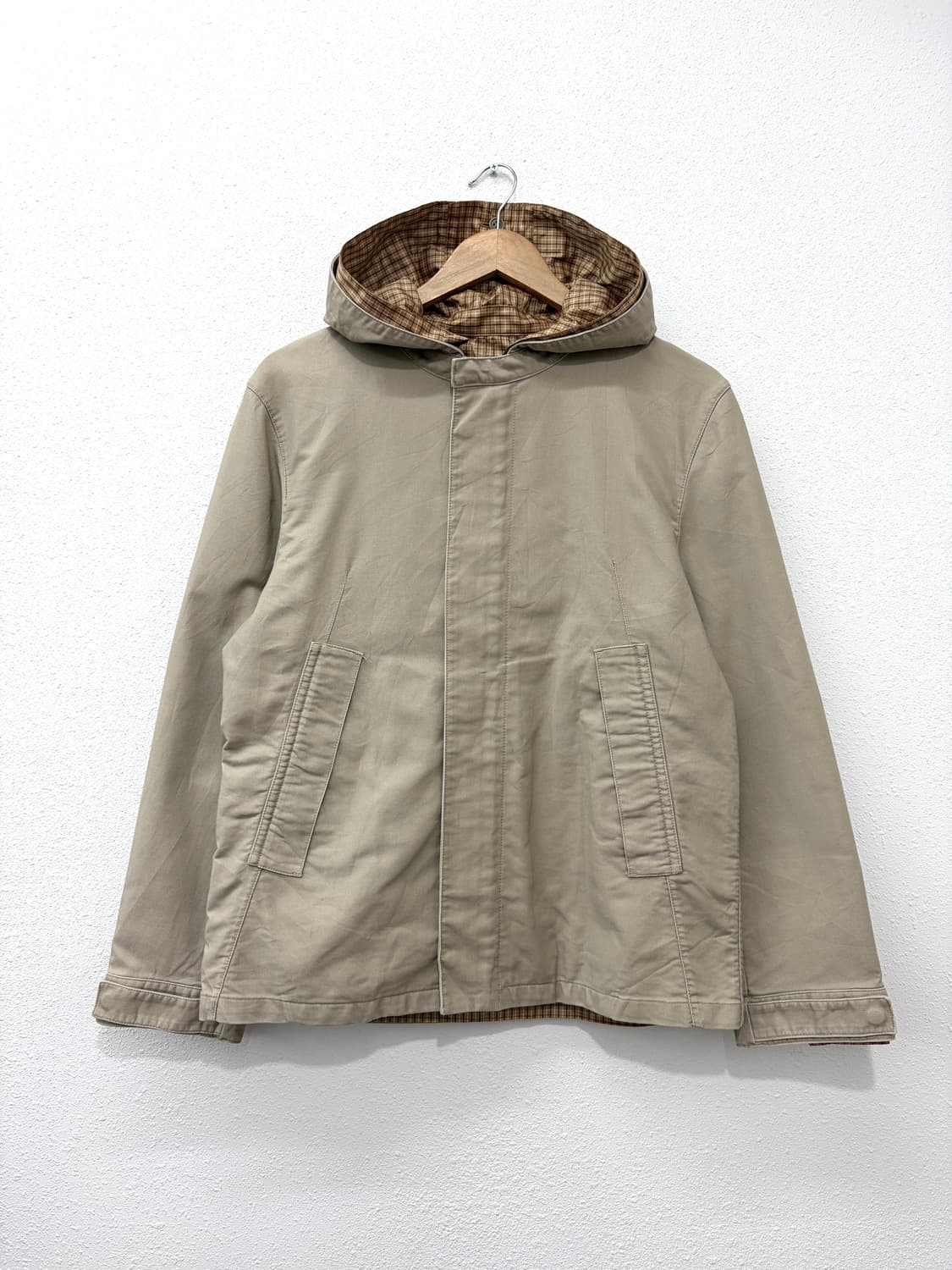 COMME CA ISM 체크 안감 후드 자켓 상품이미지1