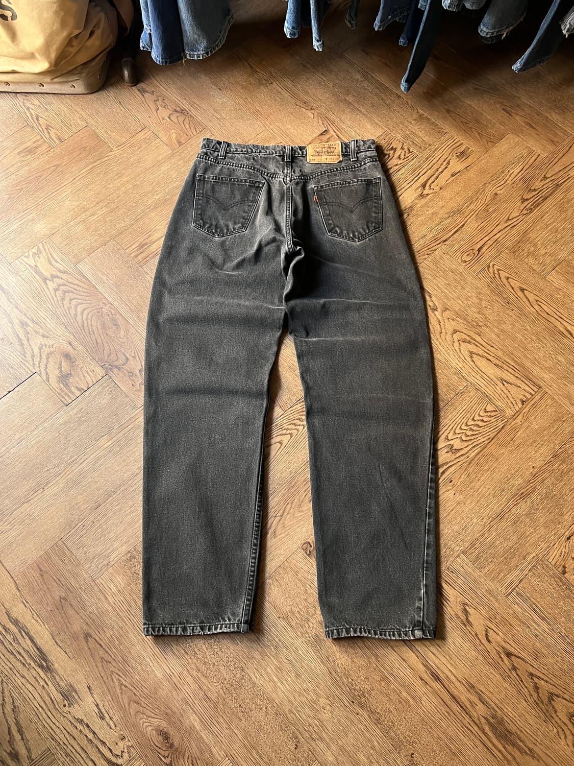 [34]90's 리바이스 오렌지탭 550 멕시코제 흑청 데님 팬츠 상품이미지7