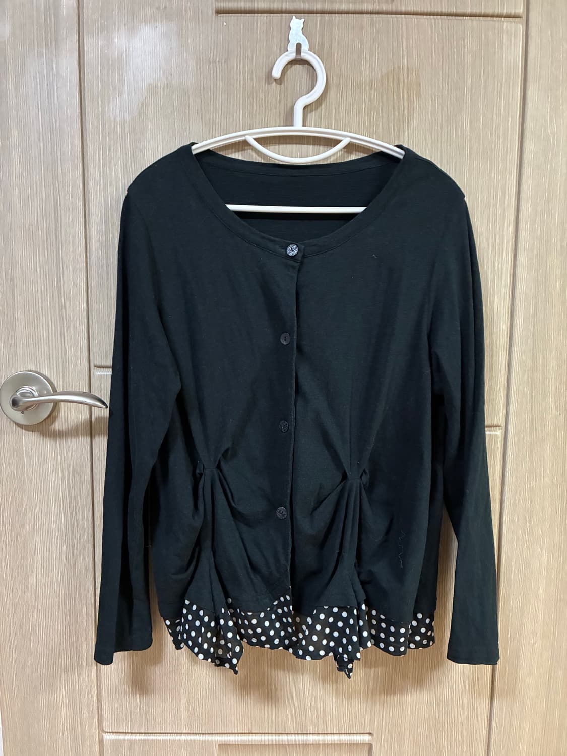 블랙 도트 가디건 상품이미지1
