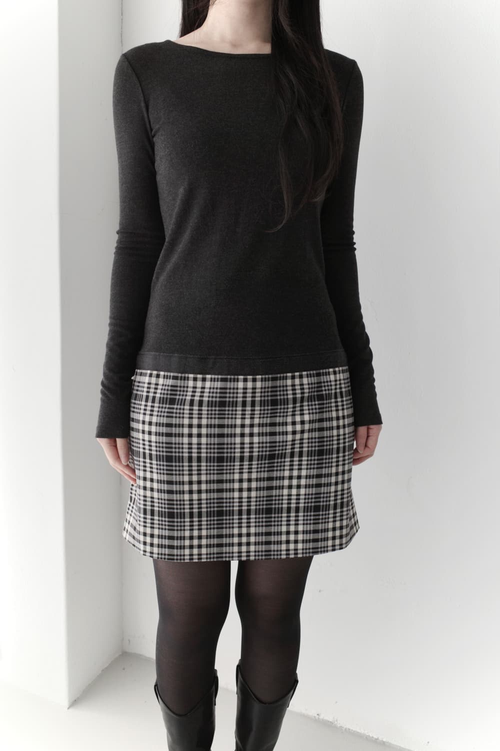 theory) check mini one-piece 상품이미지5