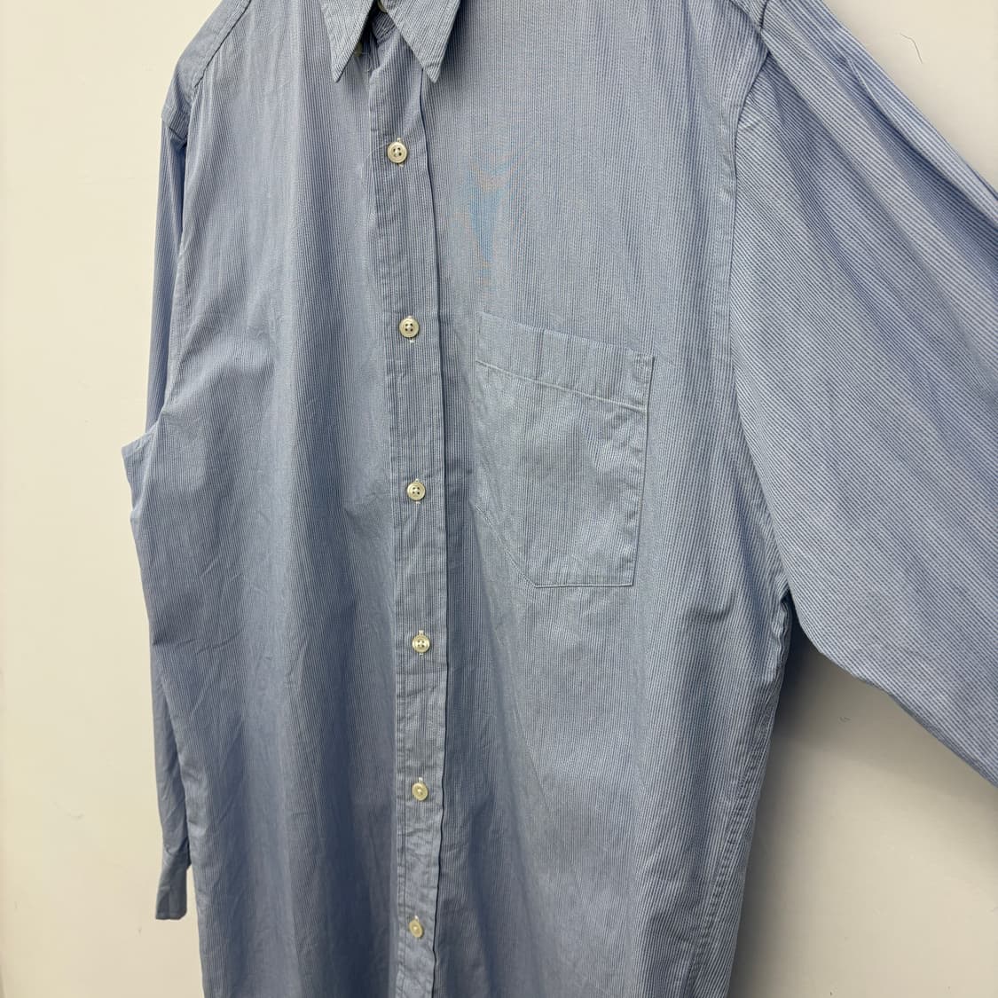DKNY 블루 스트라이프 긴팔 셔츠 남성 L 상품이미지3