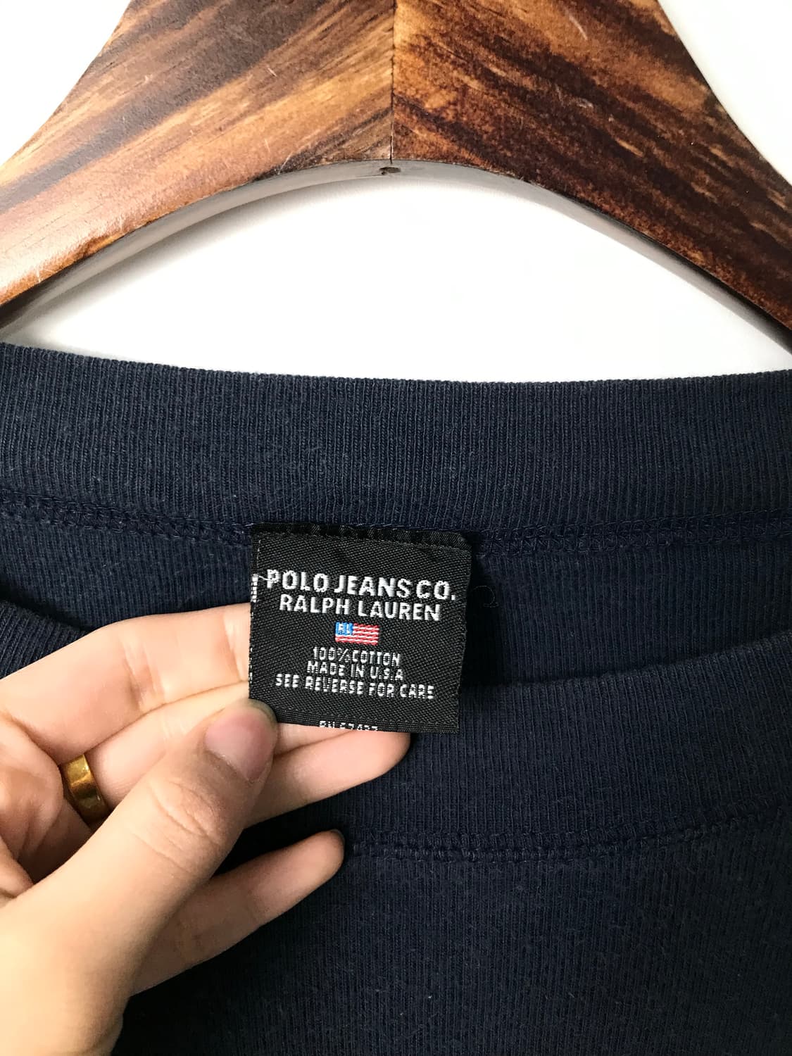 폴로 진스 자수로고 네이비 롱슬리브 긴팔티 상품이미지4