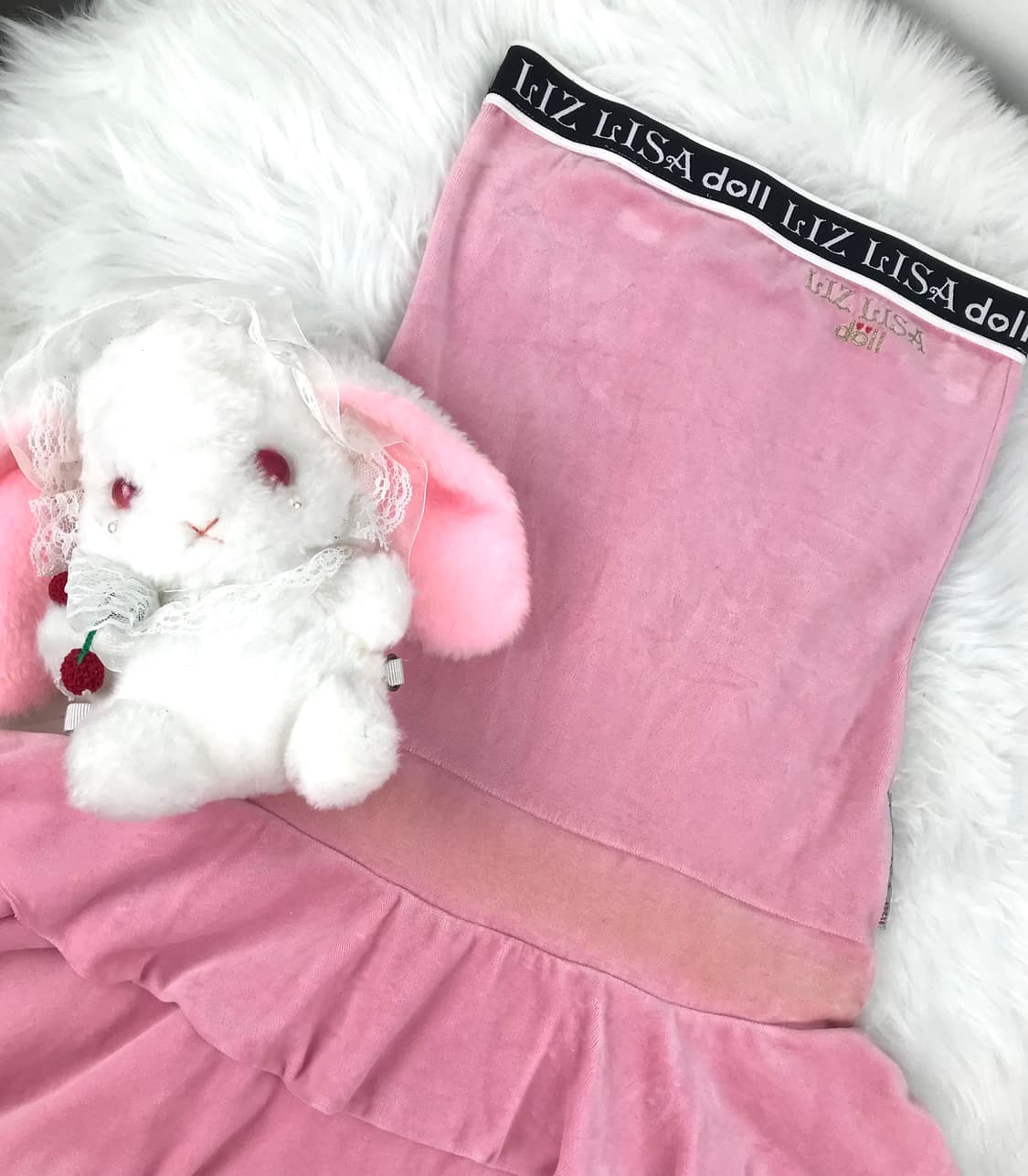 리즈리사 튜브탑 벨벳 딸기우유 원피스 y2k 오네히메갸루 연핑크 대대장급 상품이미지1