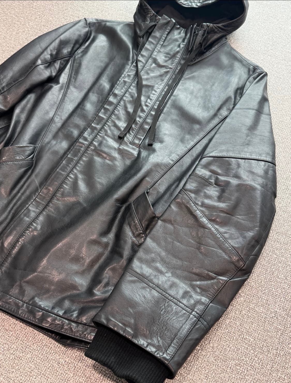 헬무트랭 더블집업 레더 후드 자켓 상품이미지2