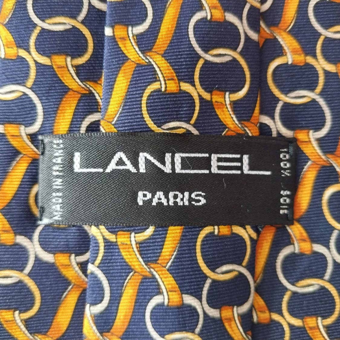 란셀 실크 네이비 체인 패턴 넥타이 9.9cm A+등급 K1383
 상품이미지10