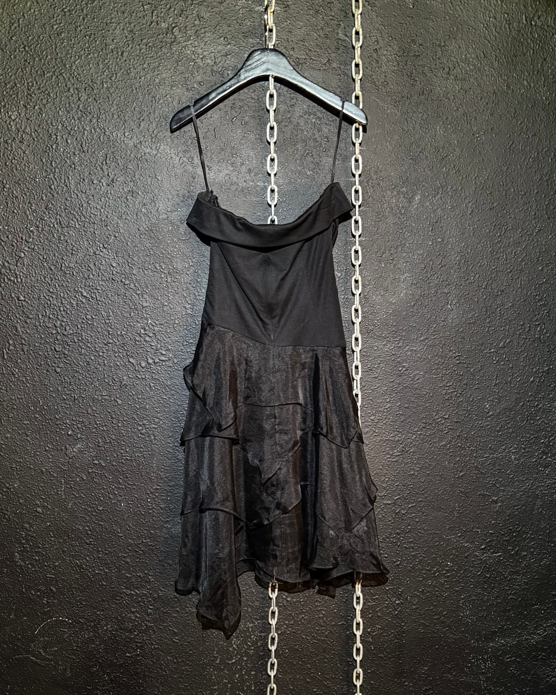 Black Layered Sheer Draping Dress 상품이미지7