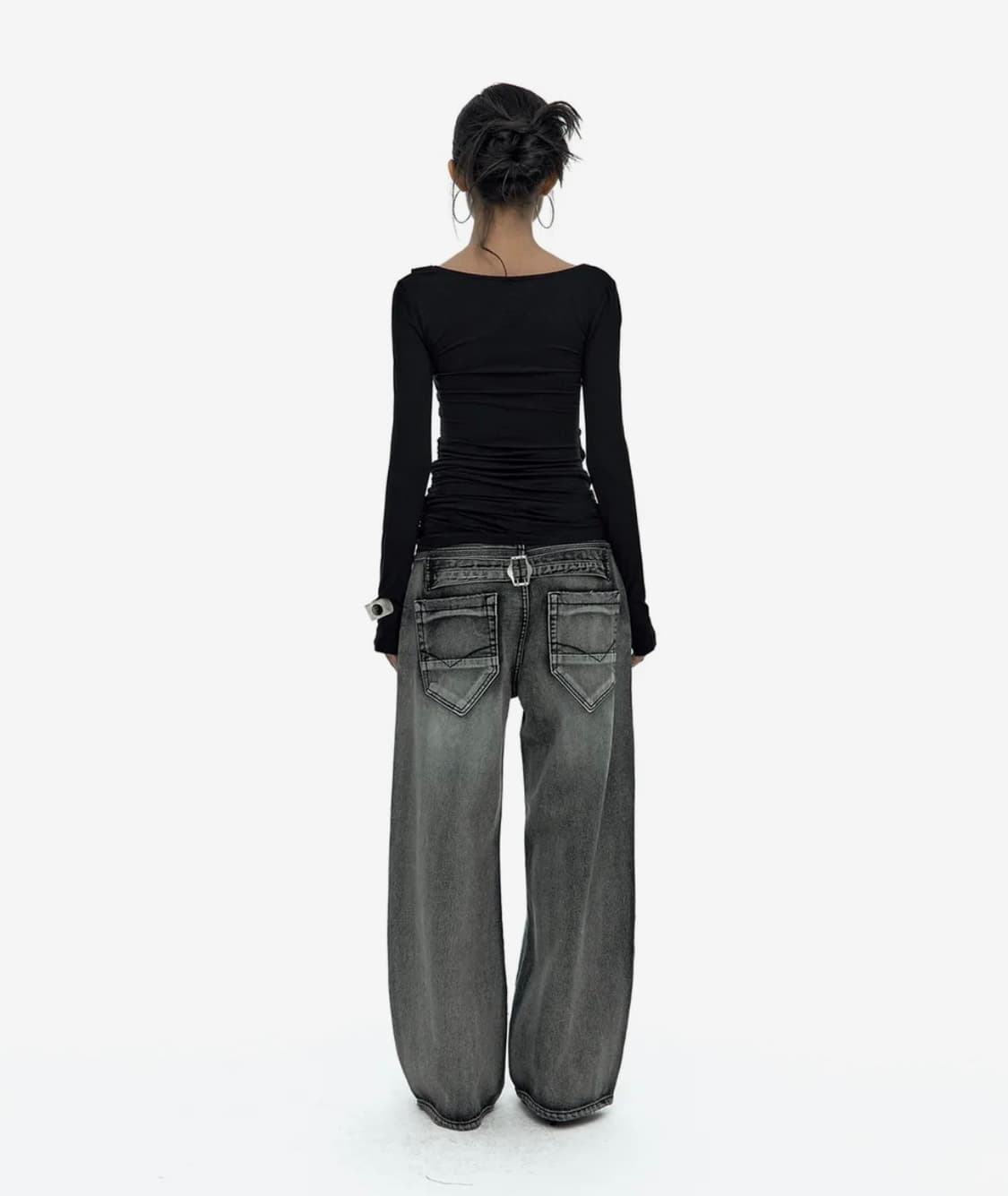 카시코 Drape Asymmetric Long Sleeve Black 상품이미지3