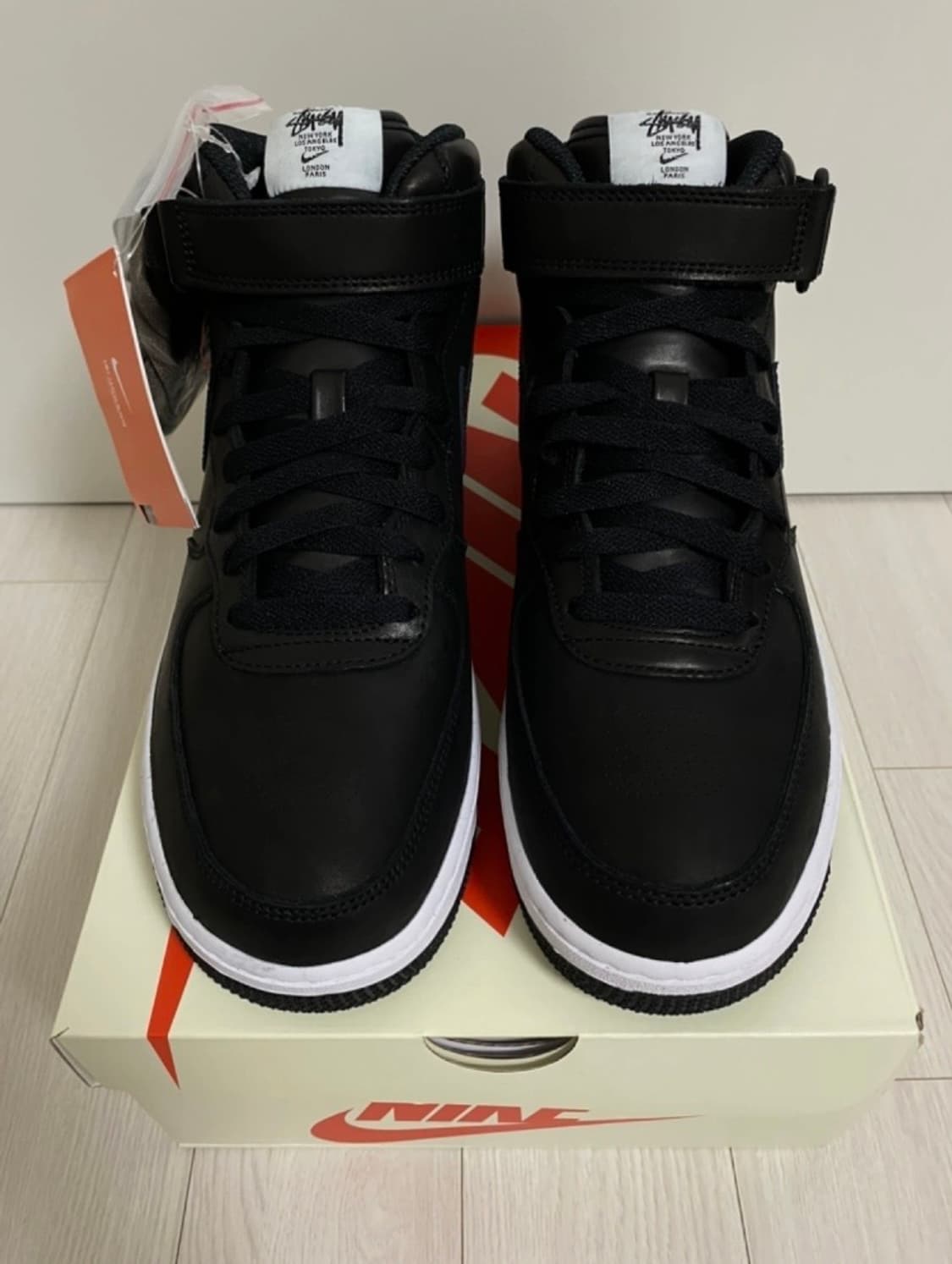 STUSSY X NIKE AIR FORCE 1 MID SP BLACK 상품이미지2