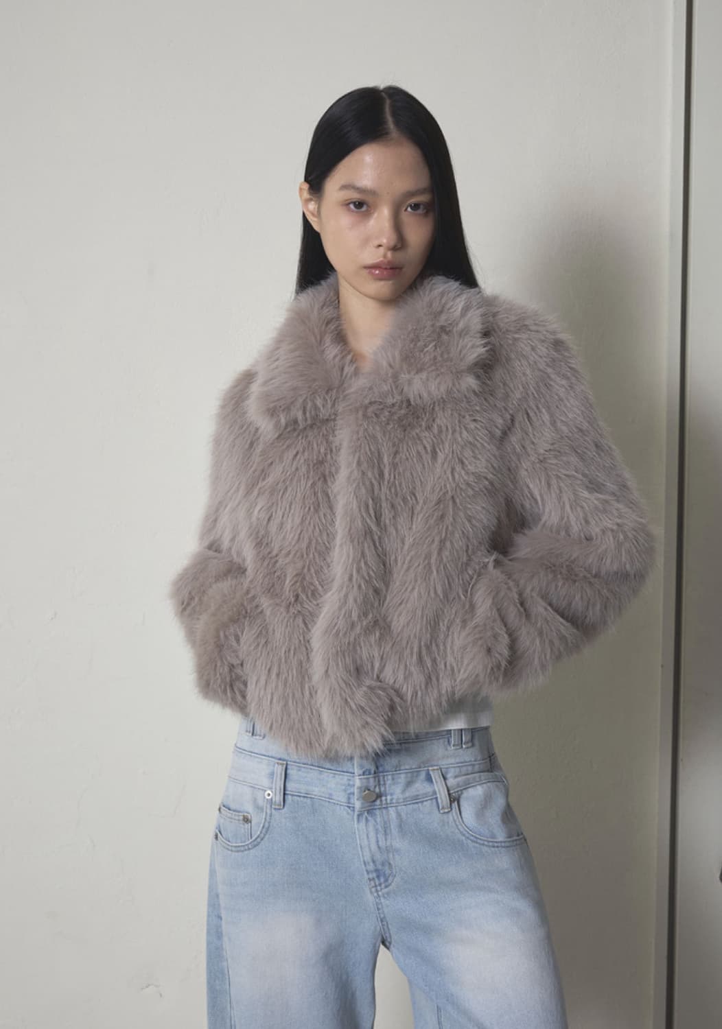 오데스 퍼 자켓 (애쉬그레이) 상품이미지2