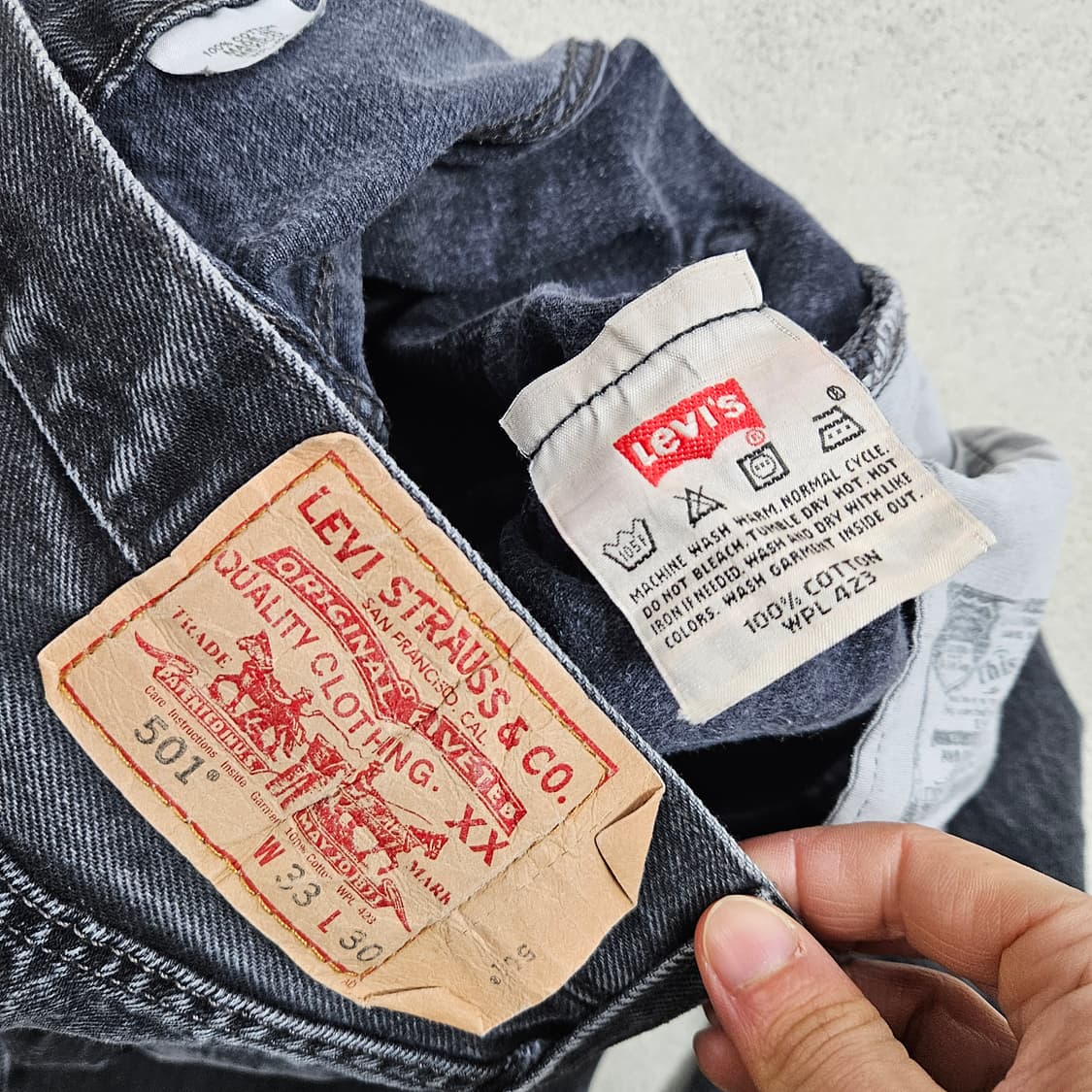 00s 리바이스 501 흑청 데님 33 30 상품이미지8