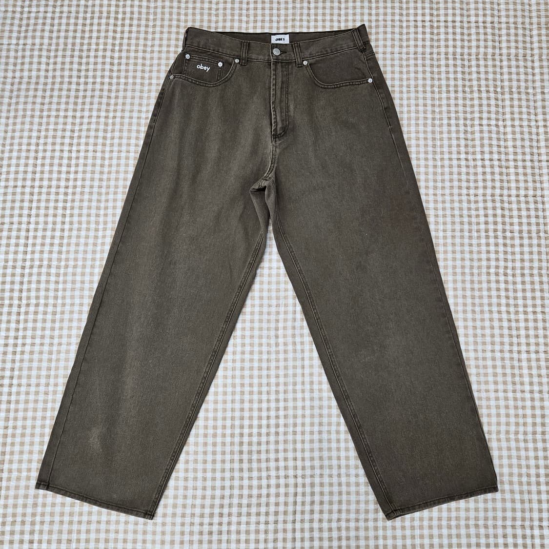 오베이 와이드 면바지 남자32 상품이미지2