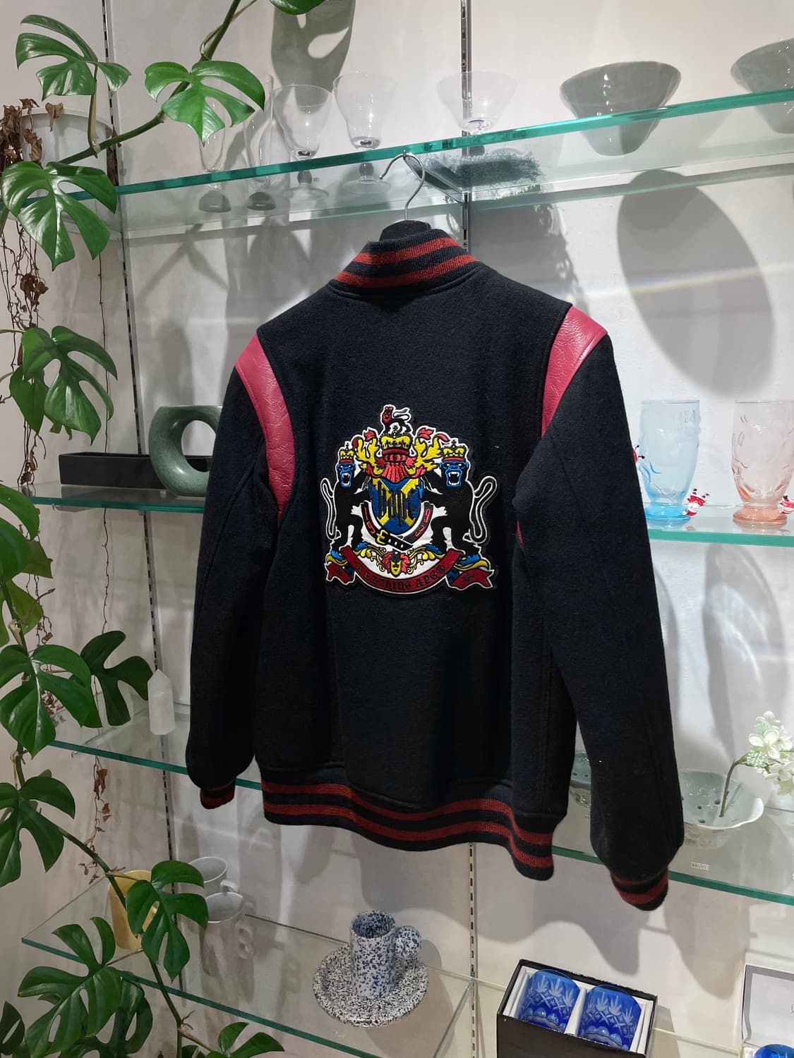 베이프 melton leather varsity jacket 상품이미지5