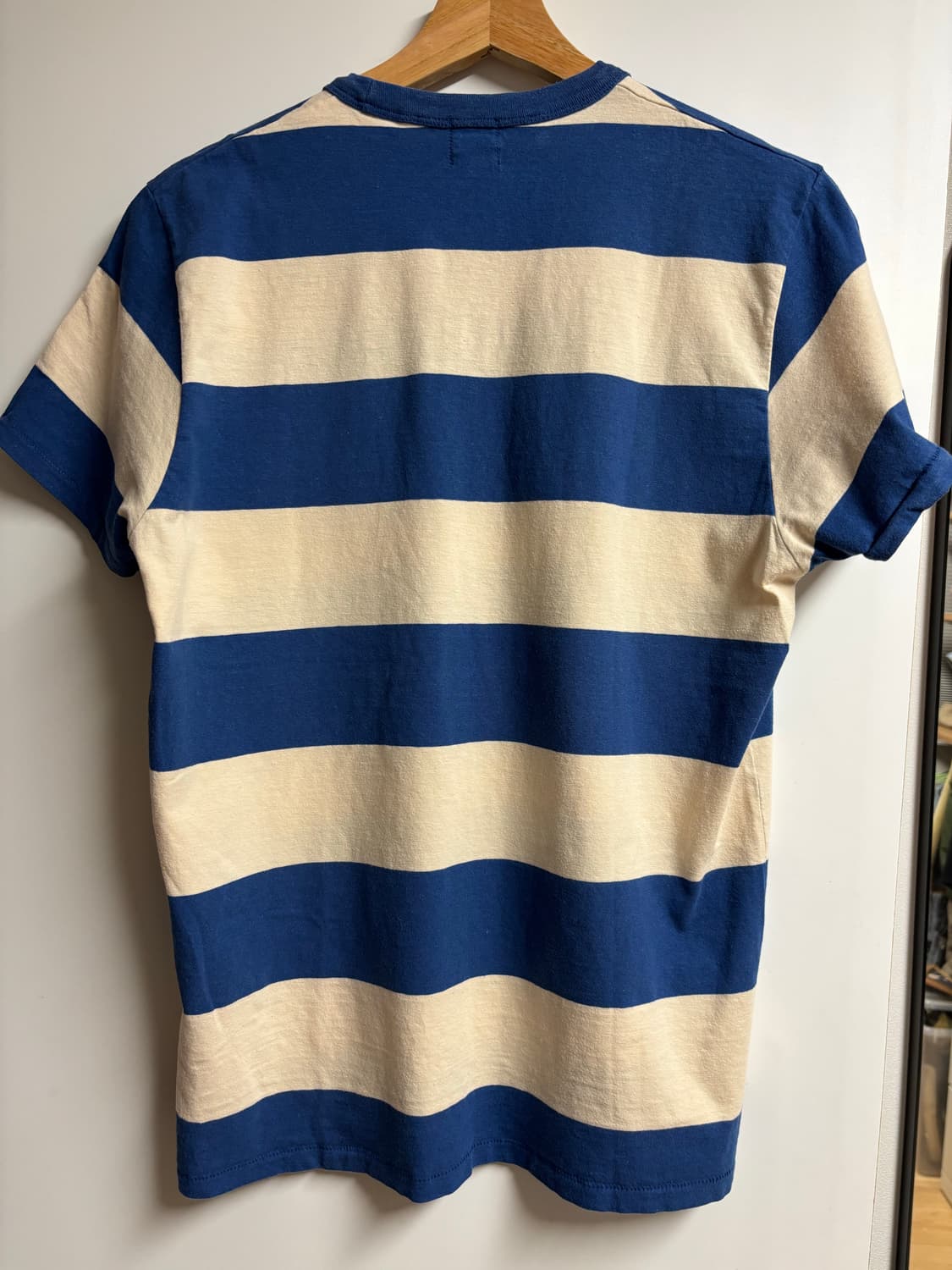 [M] LVC 1960s 캐주얼 스트라이프 티셔츠 크림/블루 상품이미지2