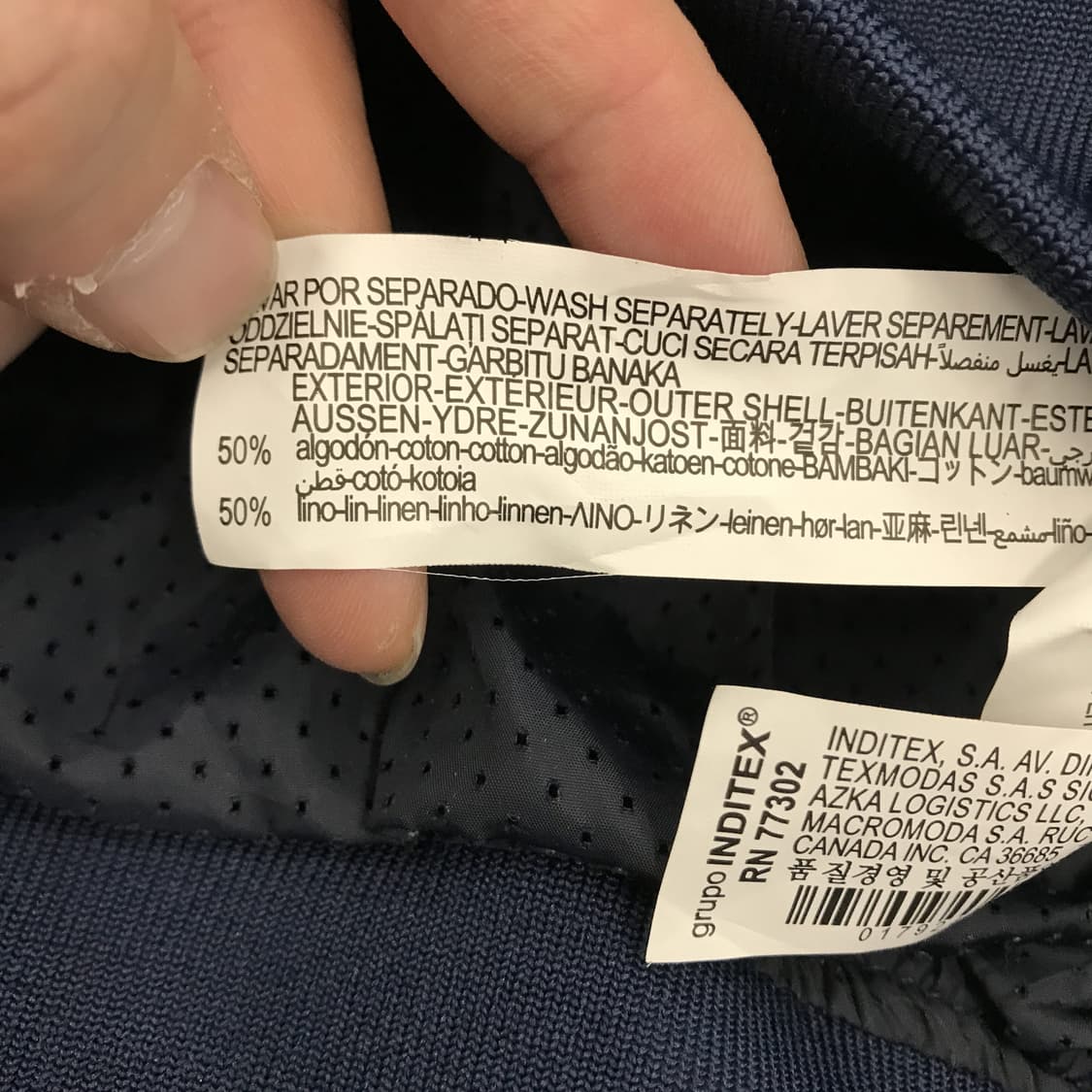 자라 네이비 린넨 블루종 점퍼 [XL] 상품이미지5