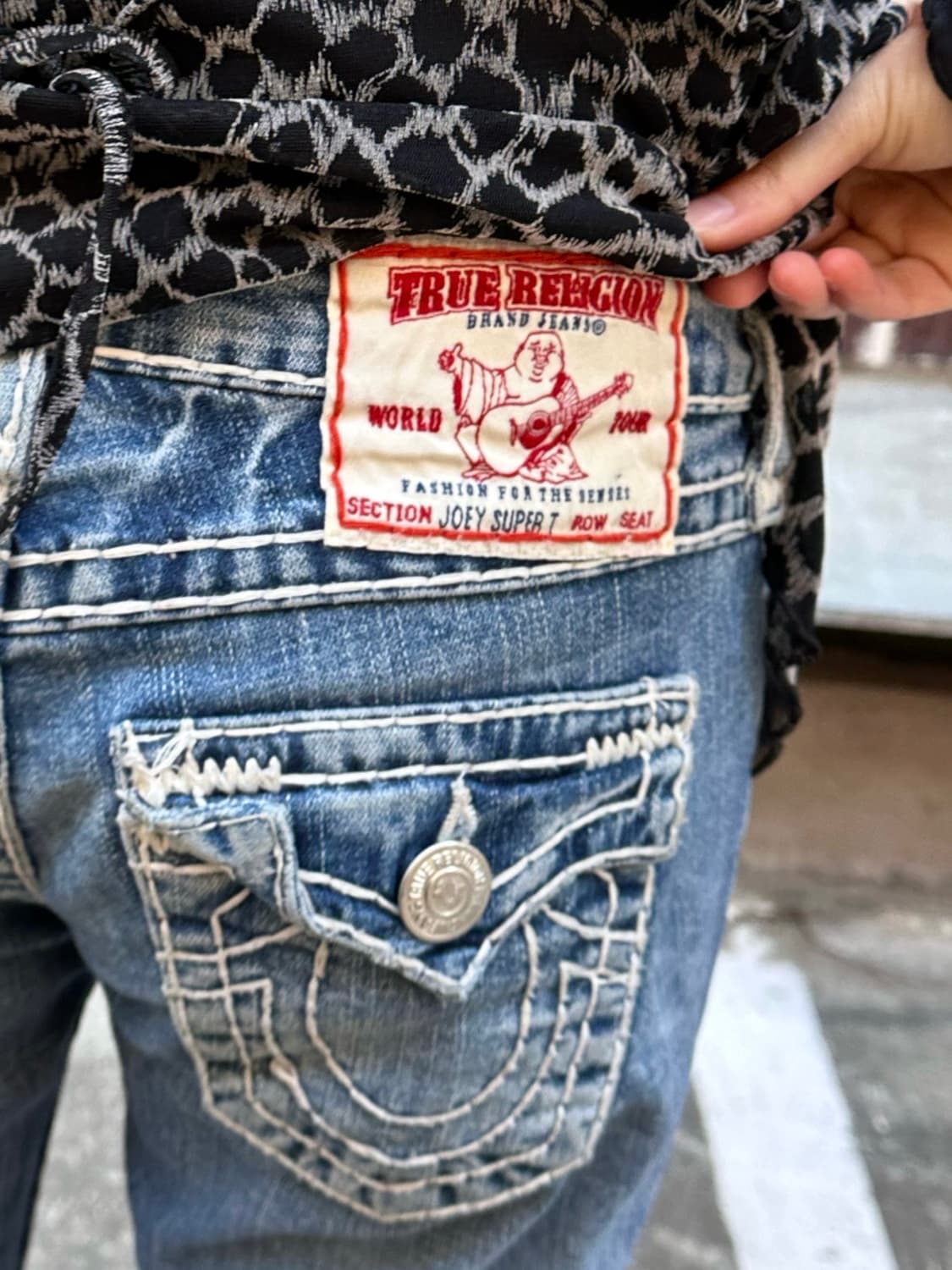 폭스 퍼 자켓 시스루 목폴라 시스루 블라우스 트루조이스퍼티 팬츠 코디 상품이미지6