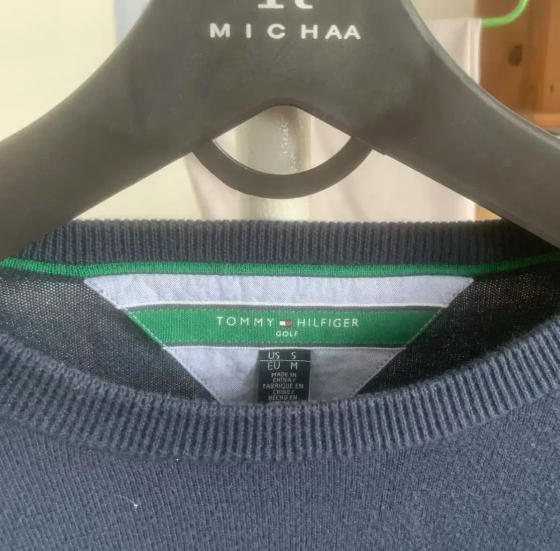 타미힐피거 네이비 라운드 니트 100 상품이미지2