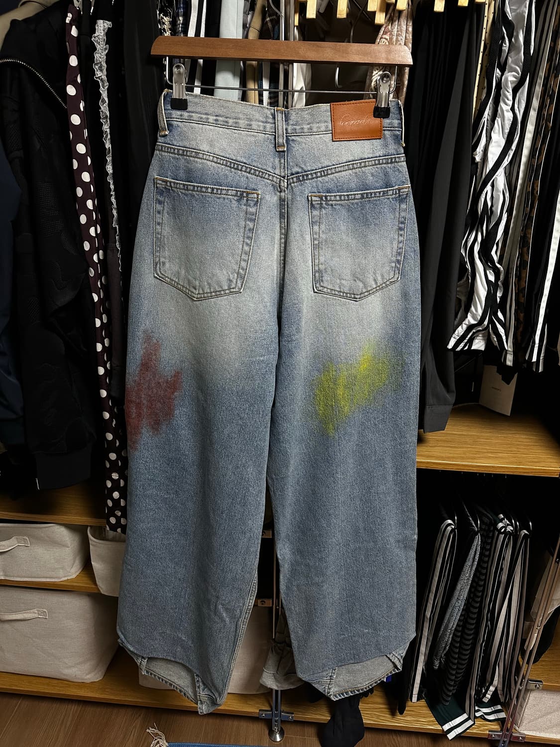 로레일즈 페인팅 데님 와이드 팬츠 상품이미지3