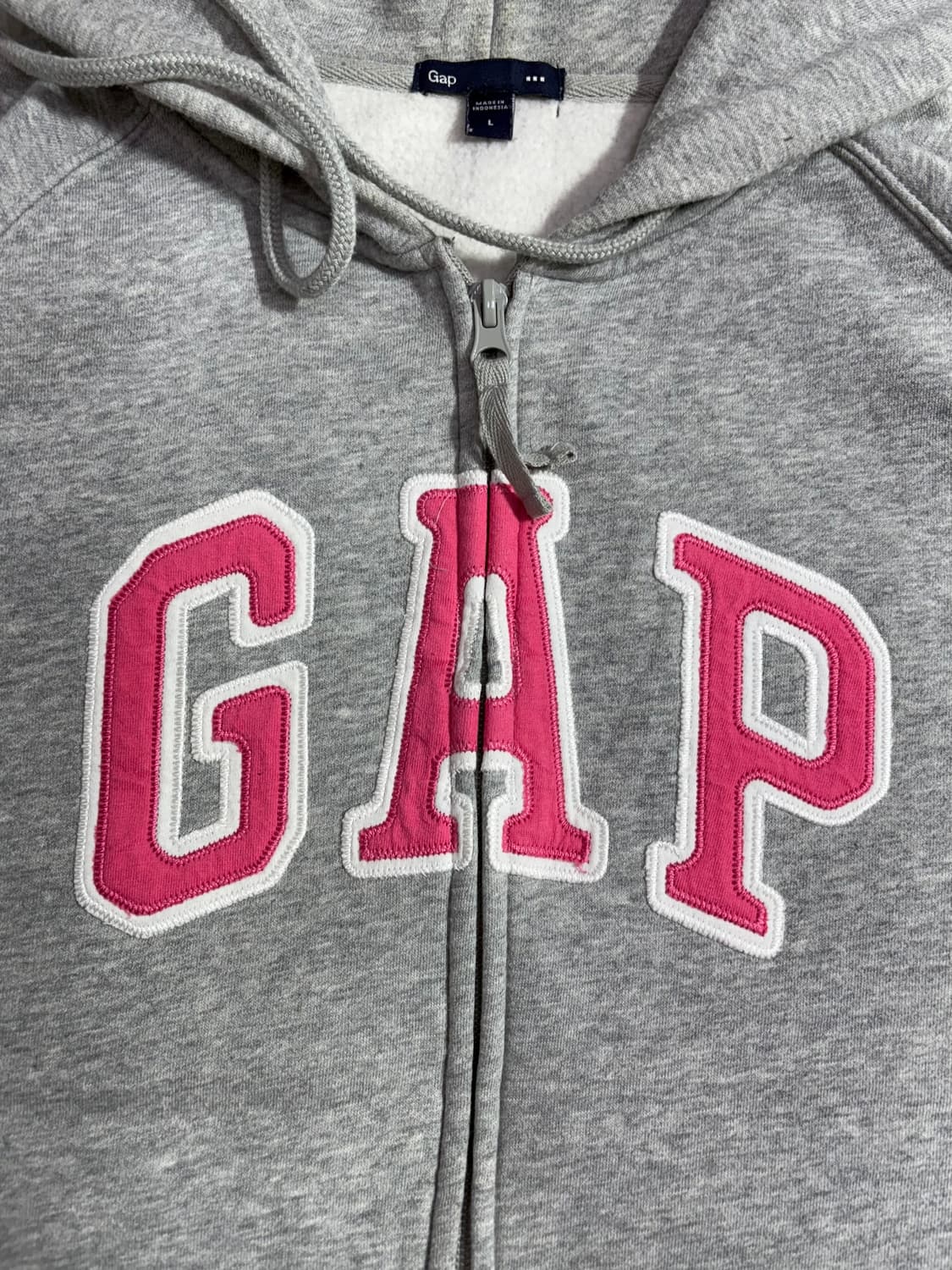 GAP 갭 핑크 빅로고 그레이 후드집업  상품이미지4