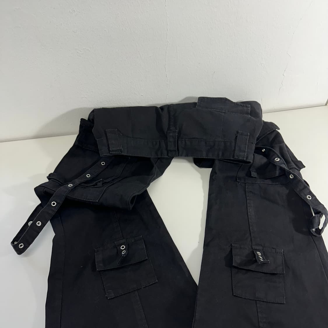 L-XL 빈티지 블랙 코튼 카고 부츠컷팬츠 상품이미지2