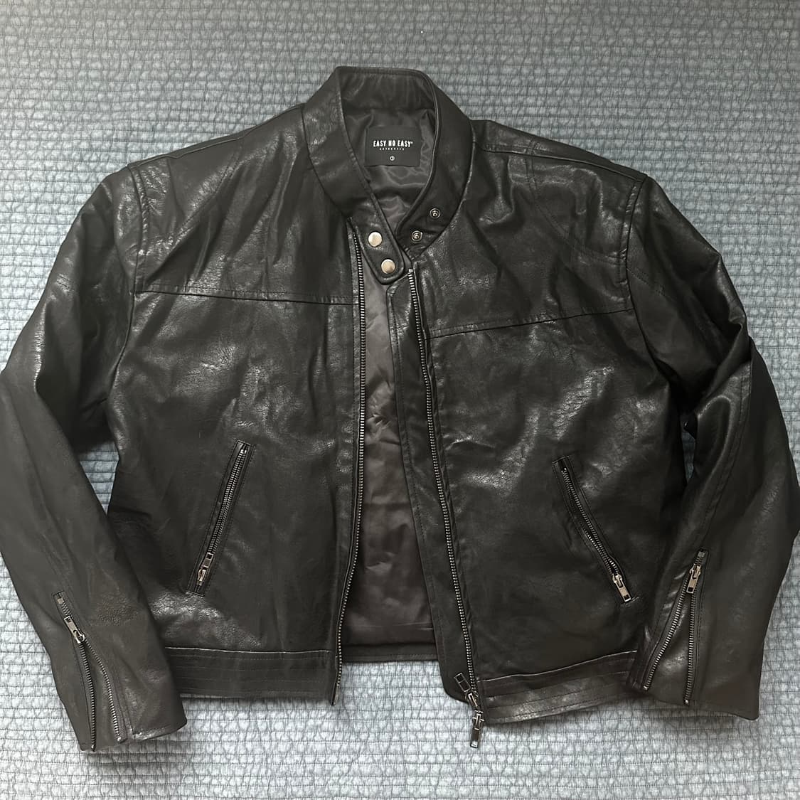 이지노이지 레더 크롭 바이커자켓 상품이미지1