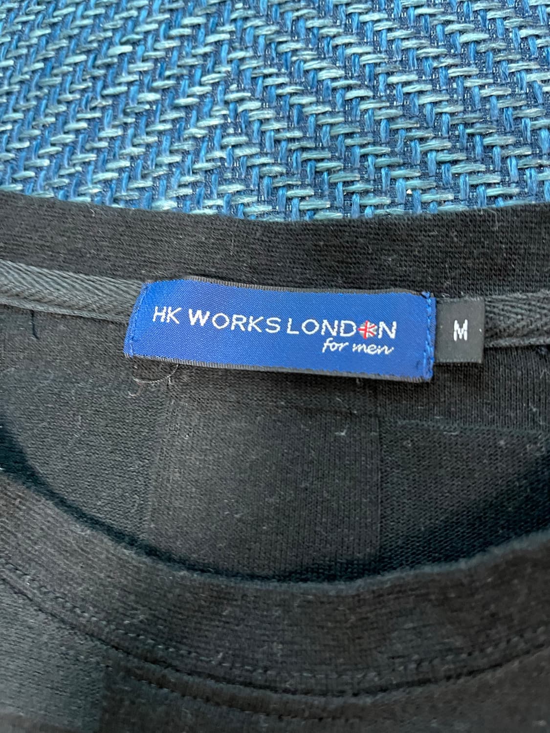 HK WORKS LONDON 블랙 체크 포켓 반팔티 M 상품이미지2