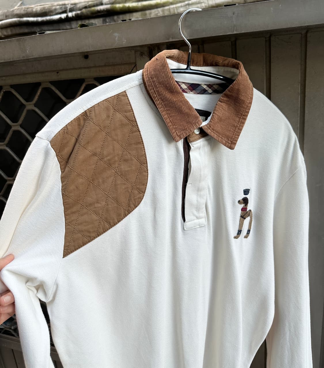 Hazzys logo corduroy  pk sleeve ivory  상품이미지4
