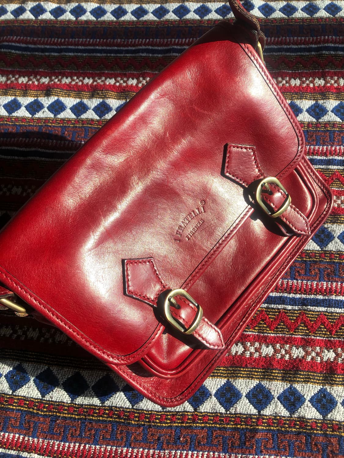 빈티지 이탈리아 레드 사첼백 크로스백 상품이미지8