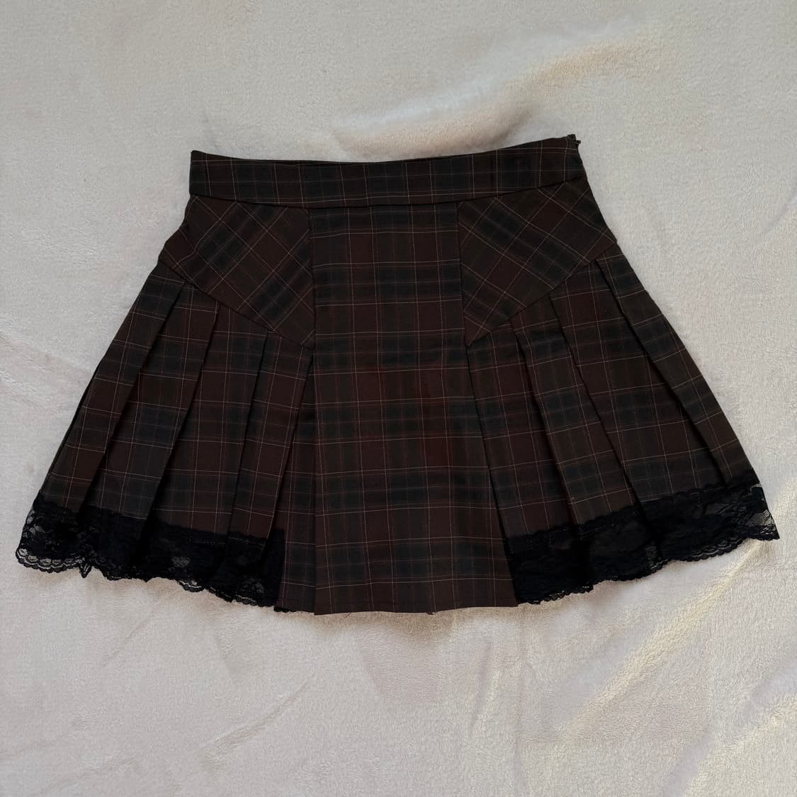 스윔시티 브라운 체크 레이스 스커트  상품이미지3