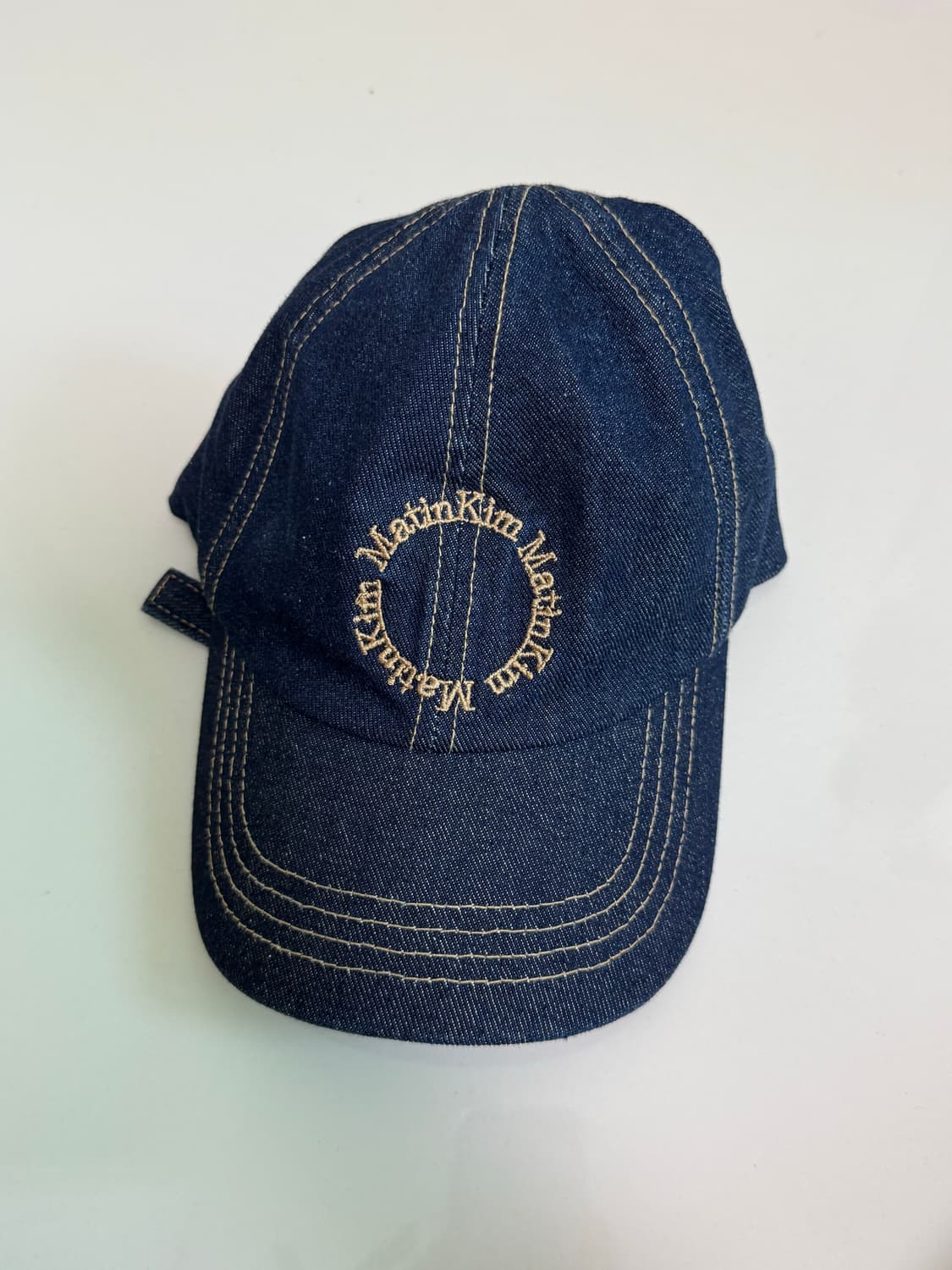 마뗑킴 데님 써클 로고 볼캡 블루 모자 상품이미지2